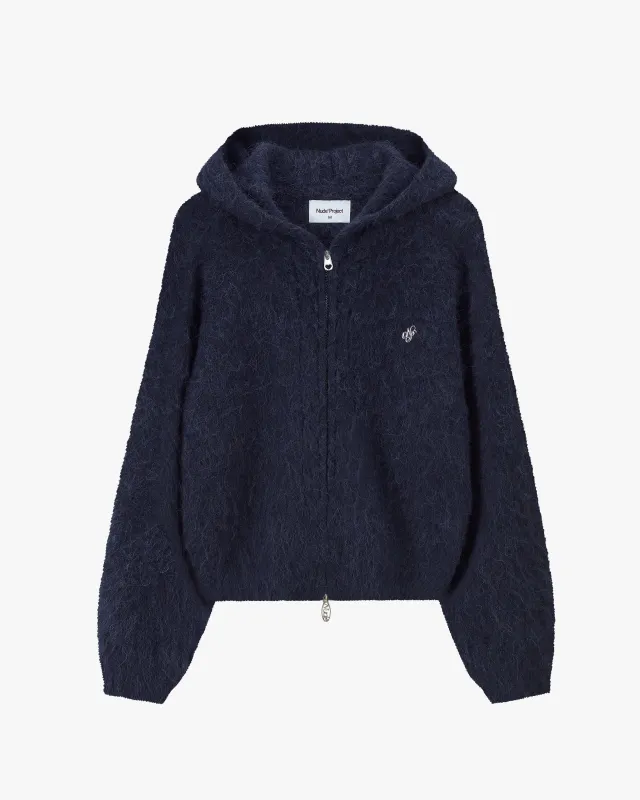 Alpachino Knit Zip-Up Hoodie Navy sold by Nude Project