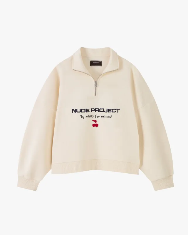 Sport Quarter-Zip Marshmallow sold by Nude Project