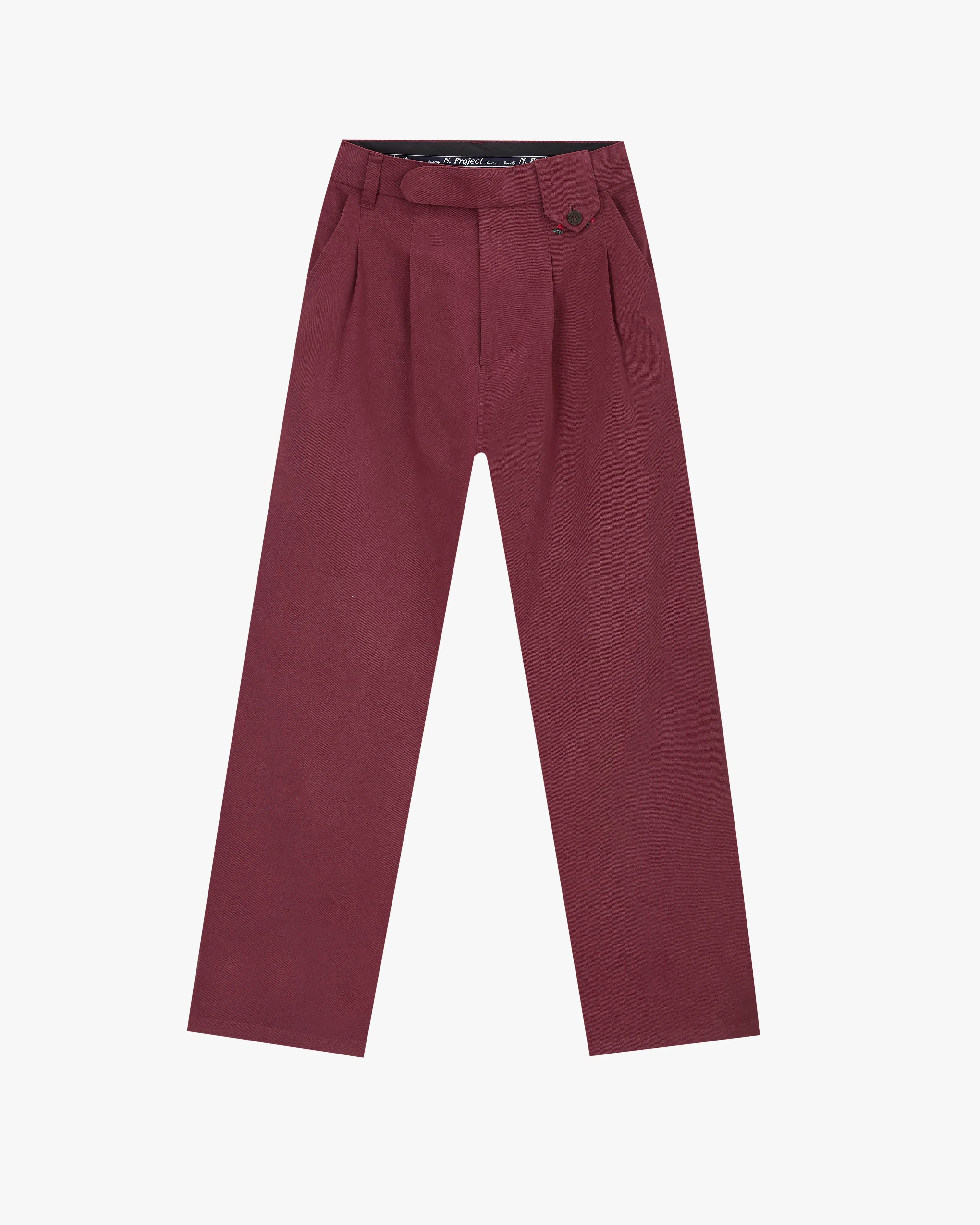 Vinyl Chino Pants Burgundy sold by Nude Project