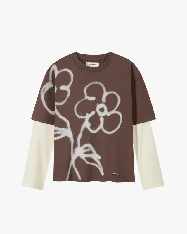 Hanami Long-Sleeve Tee Brown sold by Nude Project
