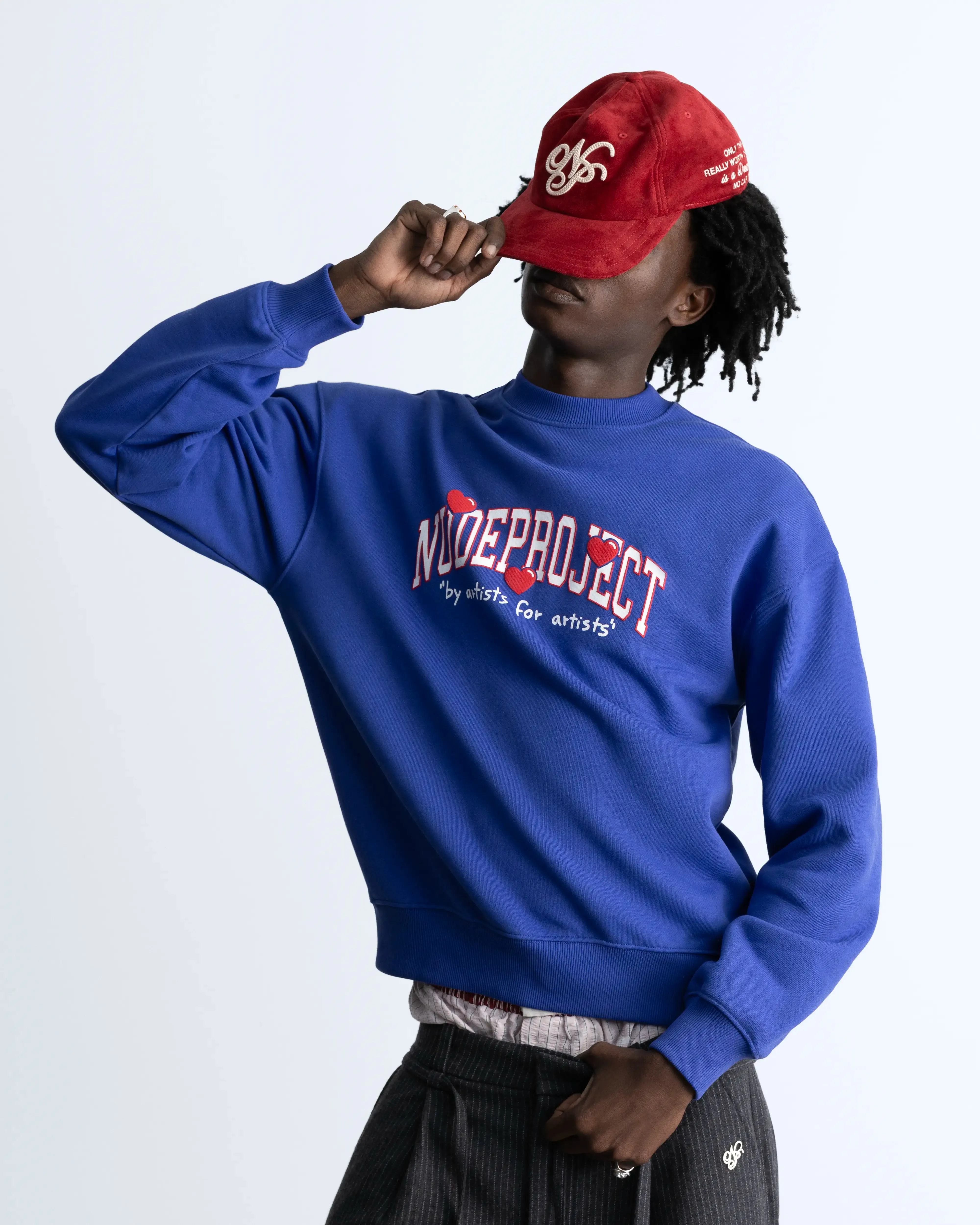 Varsity Hearts Sweatshirt Blue sold by Nude Project product image thumbnail 3