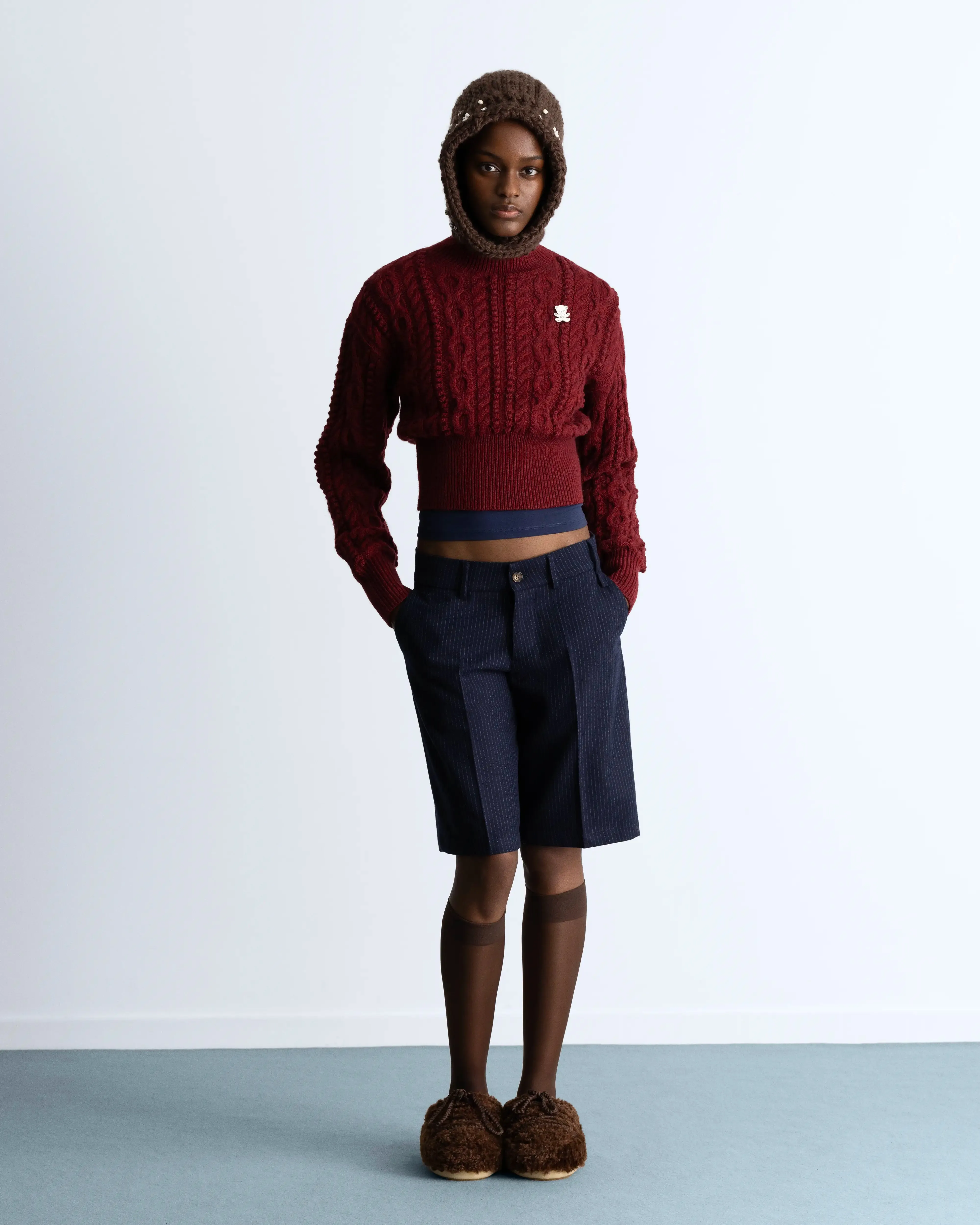 Osa Cable Knit Sweater Burgundy sold by Nude Project product image thumbnail 2