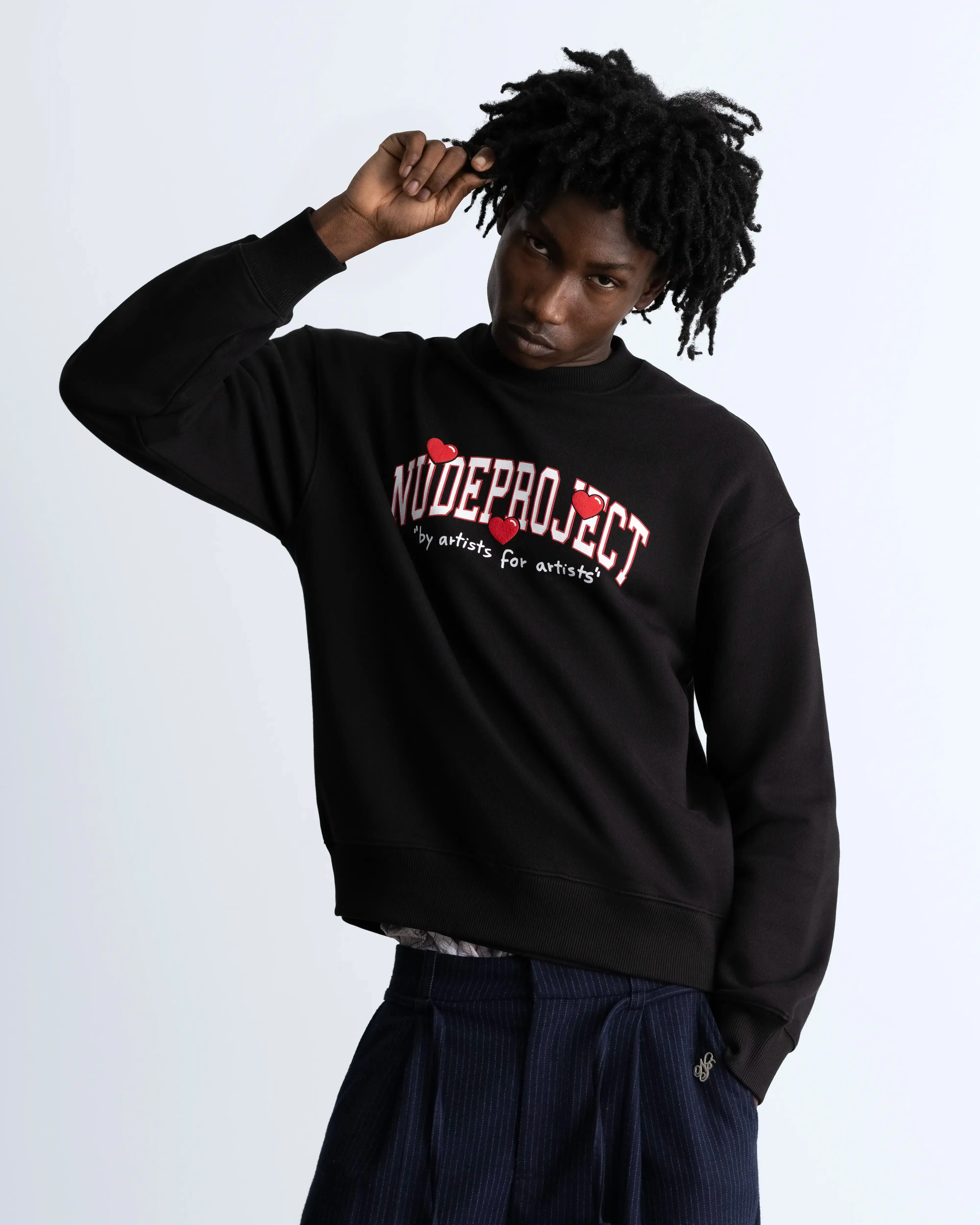 Varsity Hearts Sweatshirt Black sold by Nude Project