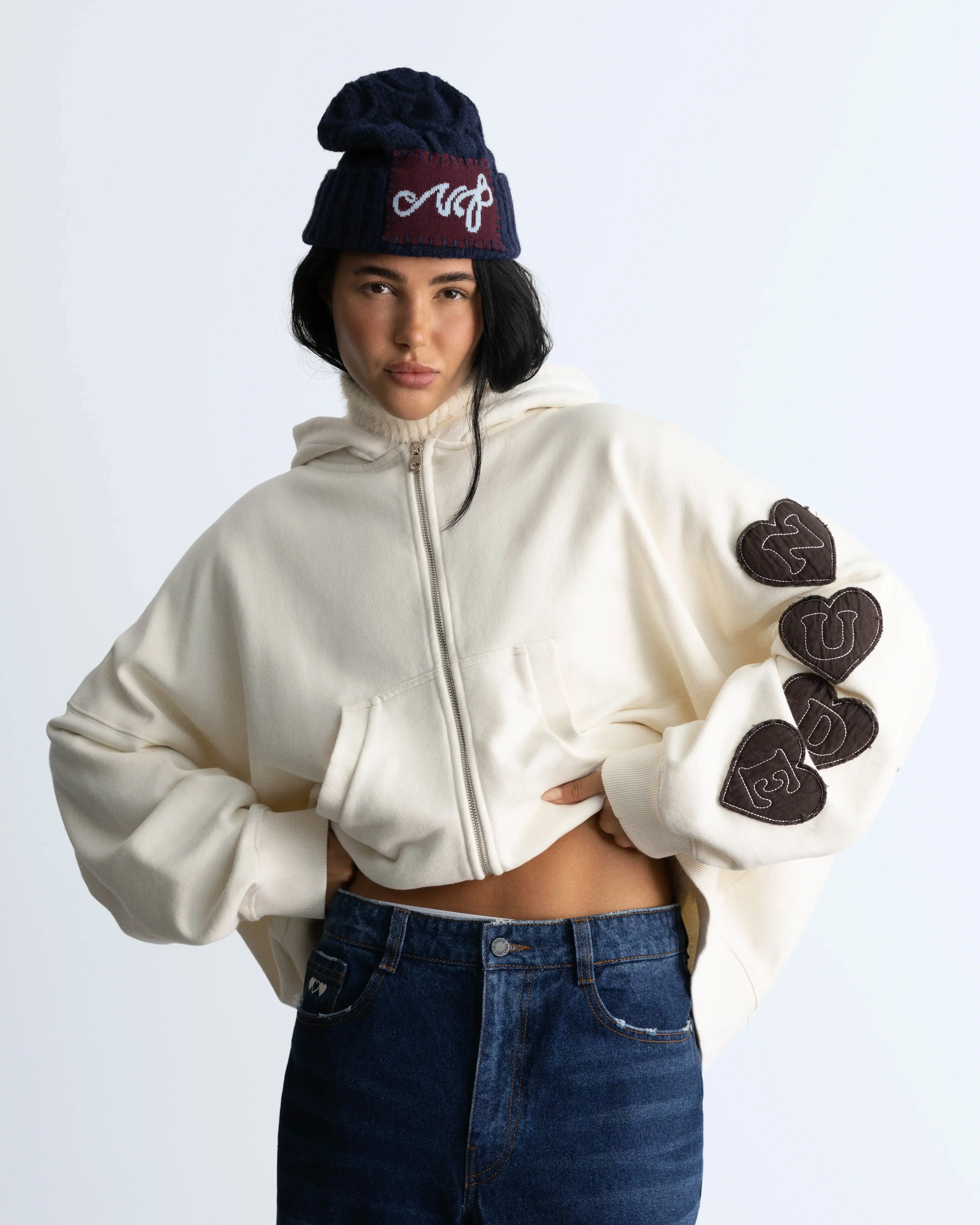 ANMHE Zip-Up Hoodie Marshmallow sold by Nude Project product image thumbnail 4