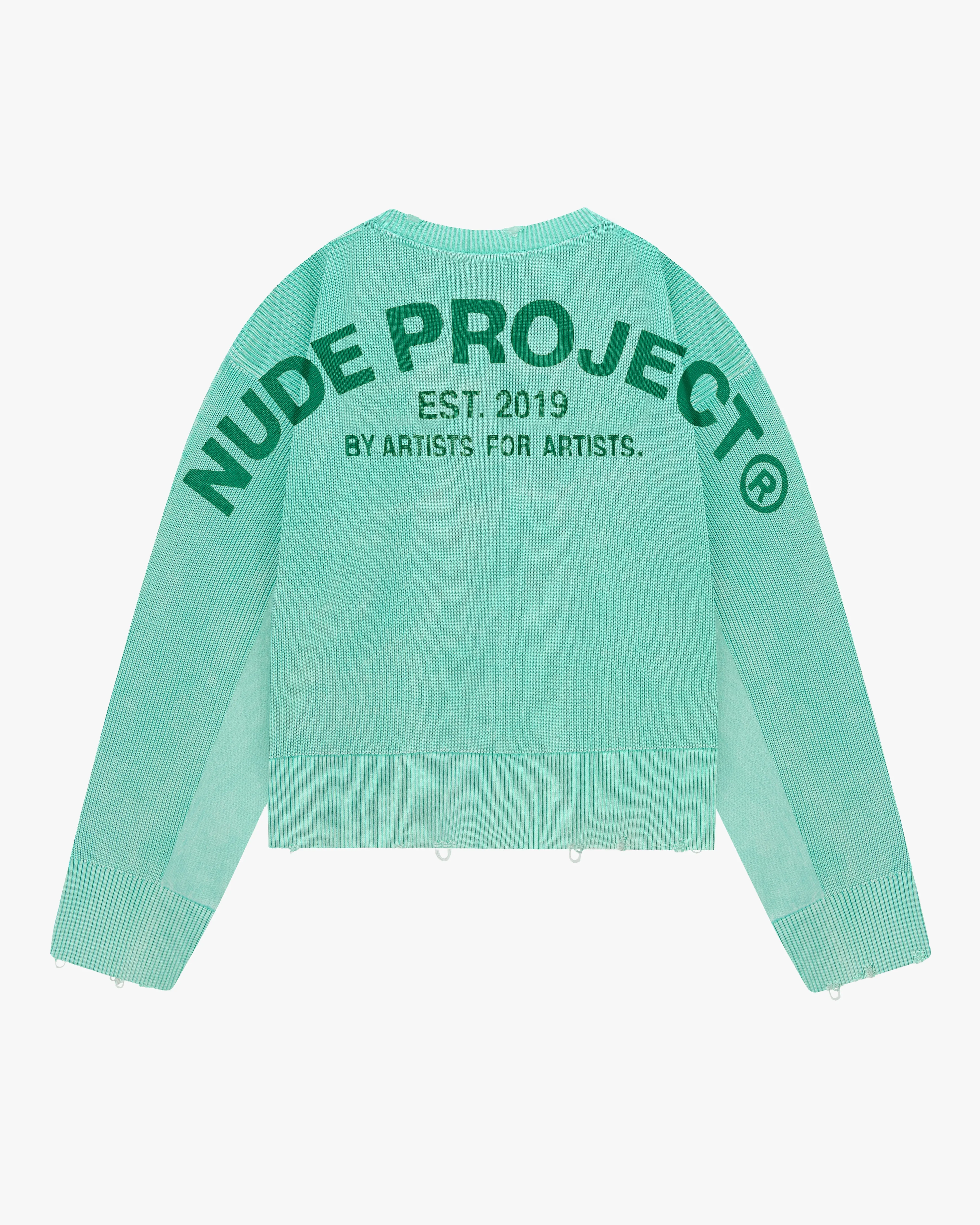 Perfect Cropped Knit Sweater Mint Green sold by Nude Project