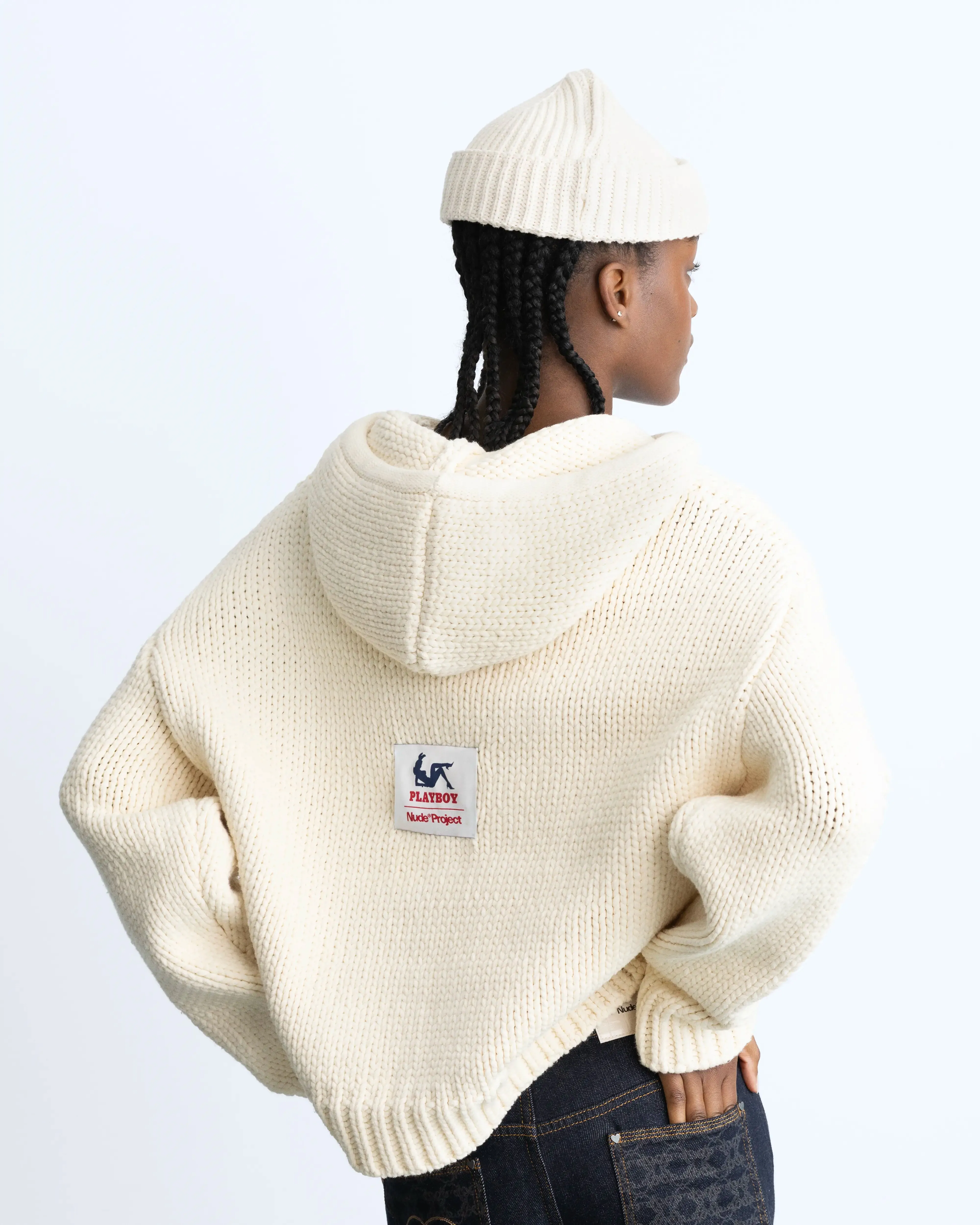 Bunny Logo Knit Hoodie sold by Nude Project product image thumbnail 5