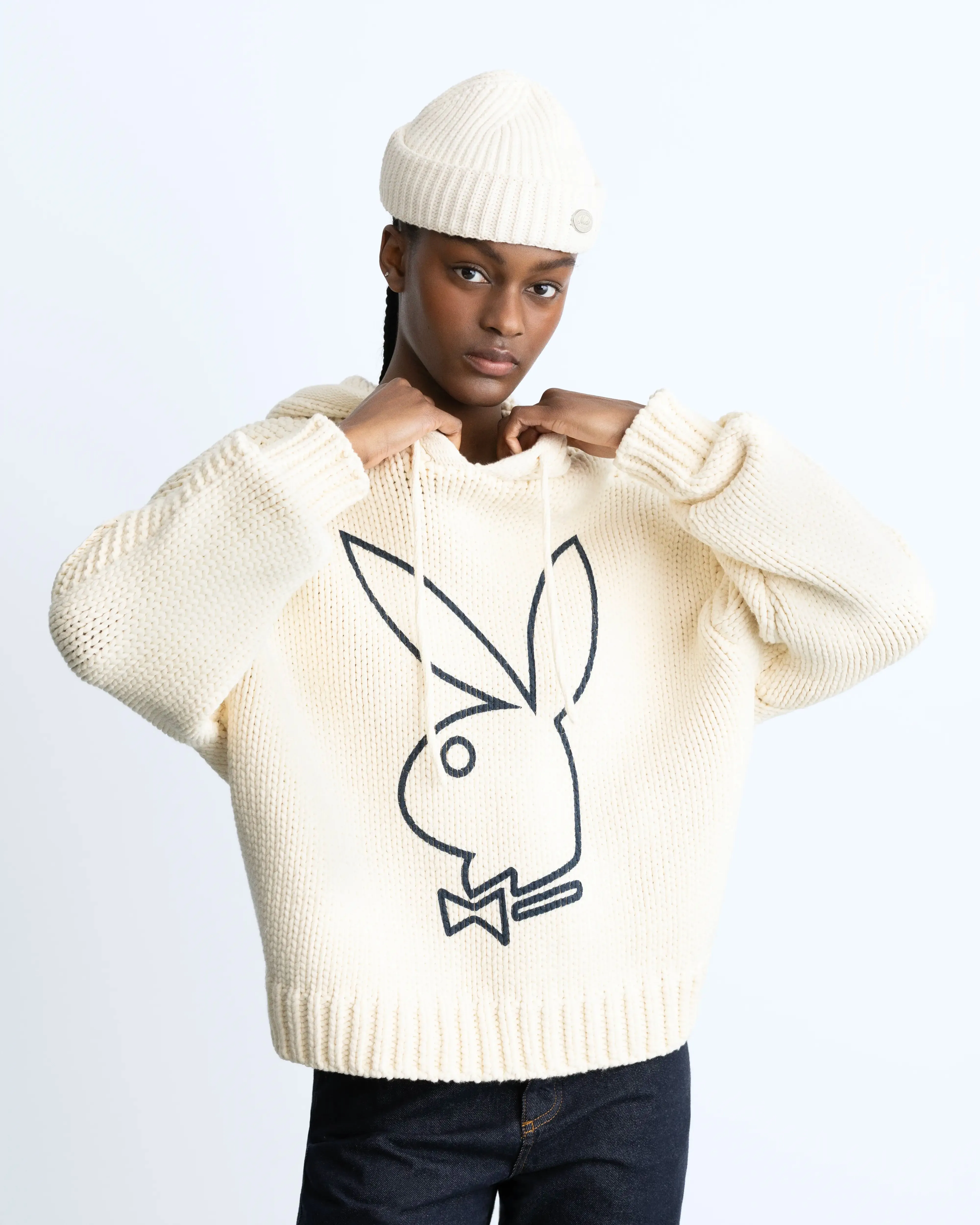 Bunny Logo Knit Hoodie sold by Nude Project product image thumbnail 2