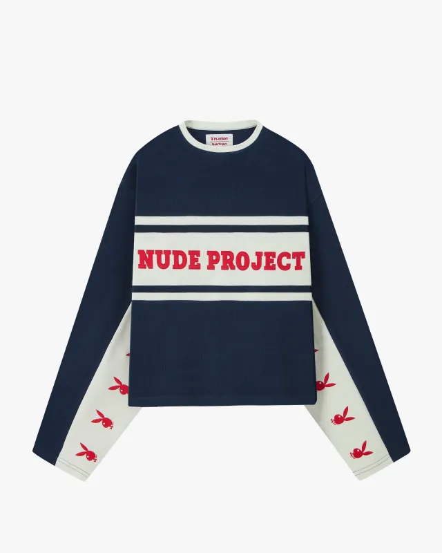 MONT BLANC L/S TEE NAVY sold by Nude Project