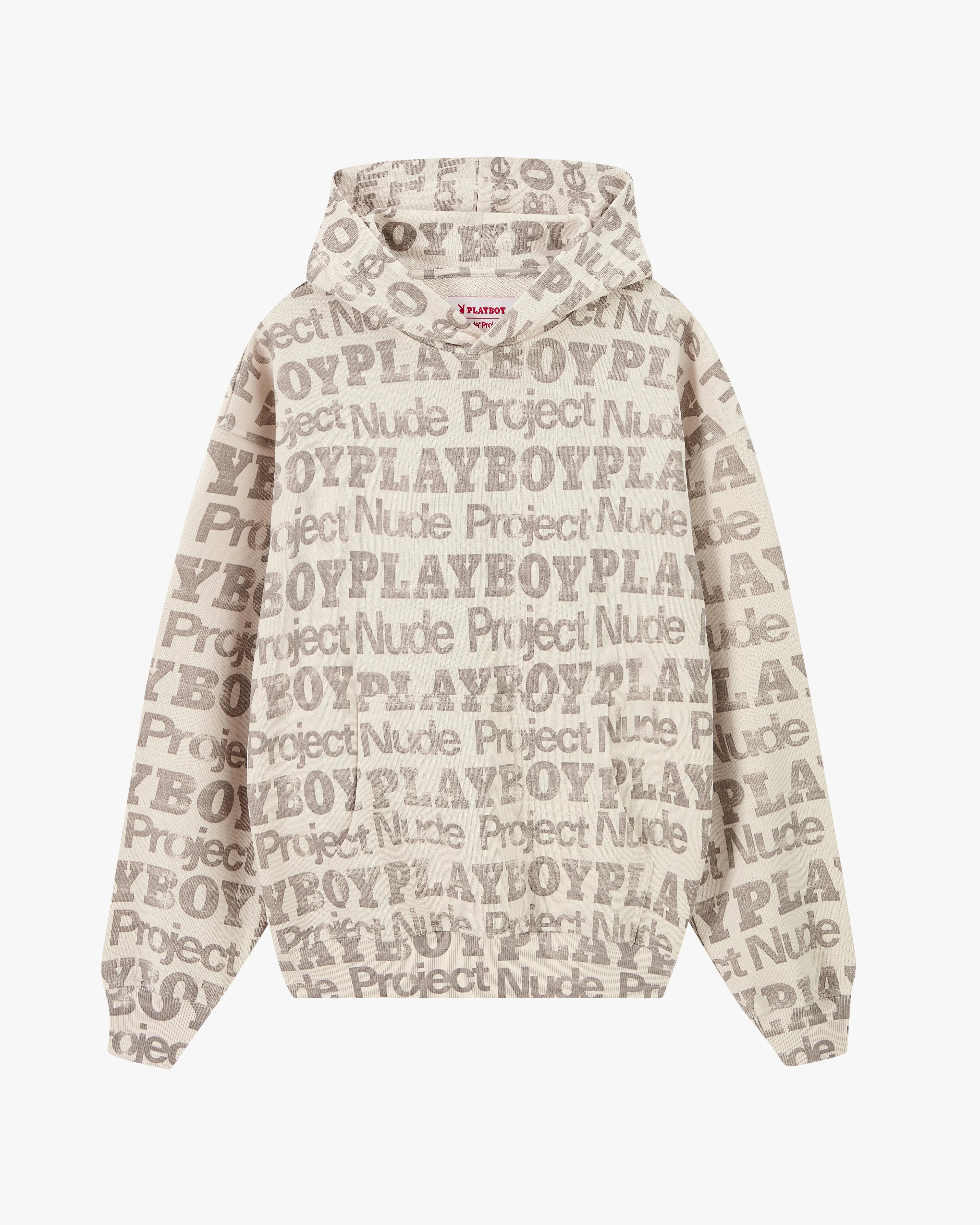 Playboy Print Hoodie Marshmallow sold by Nude Project