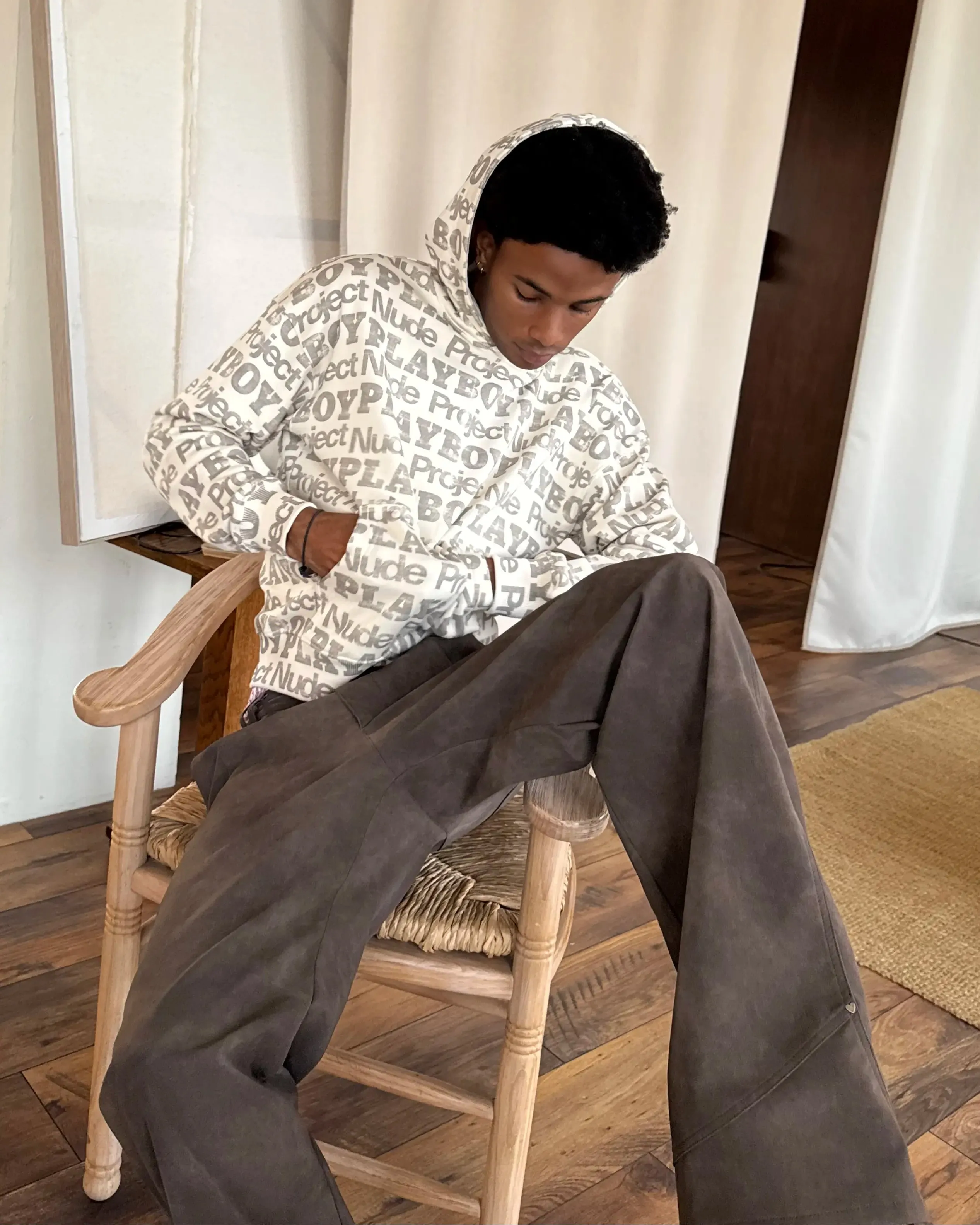 Playboy Print Hoodie Marshmallow sold by Nude Project product image thumbnail 2