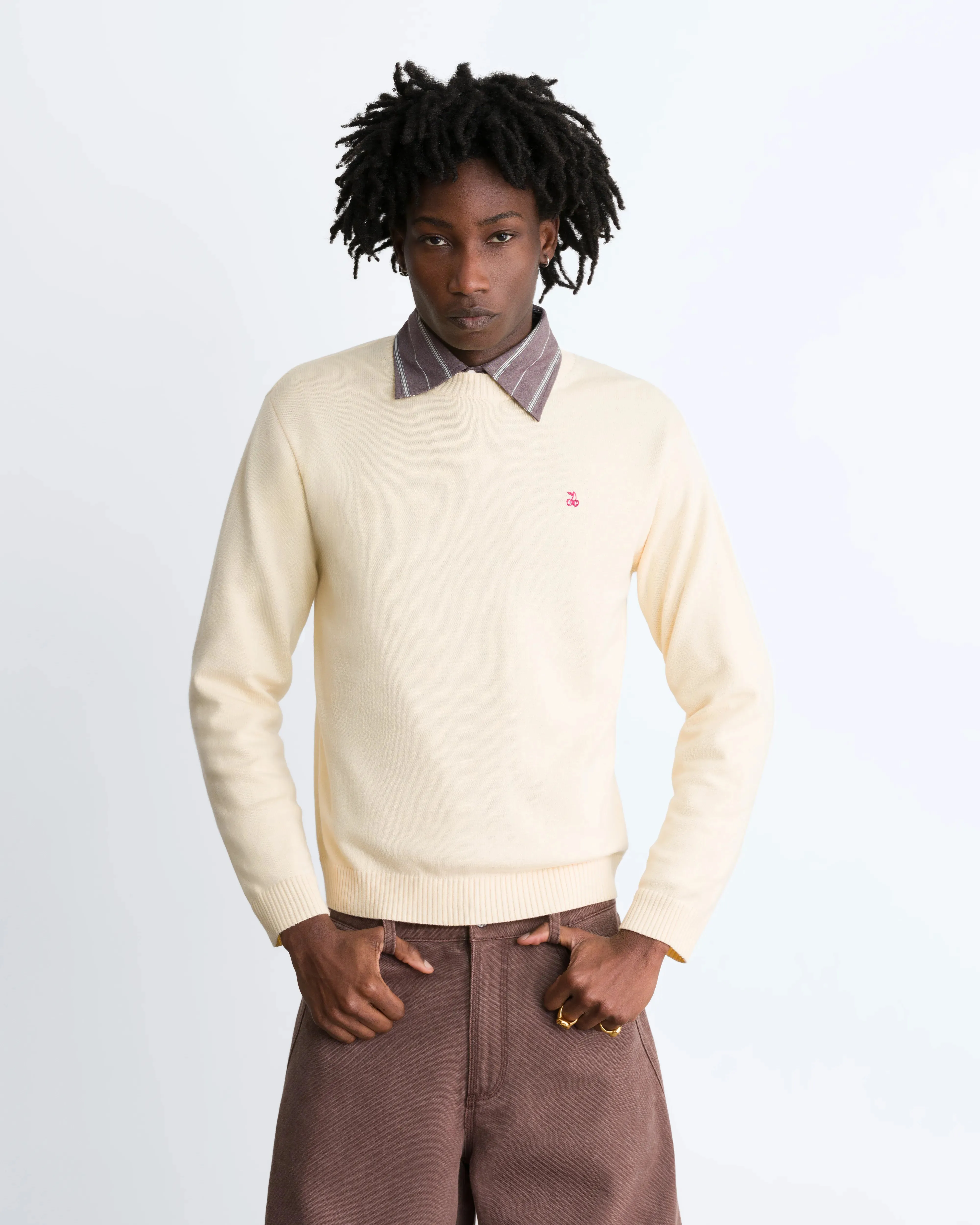 Cherry Logo Knit Sweater Marshmallow sold by Nude Project product image thumbnail 4