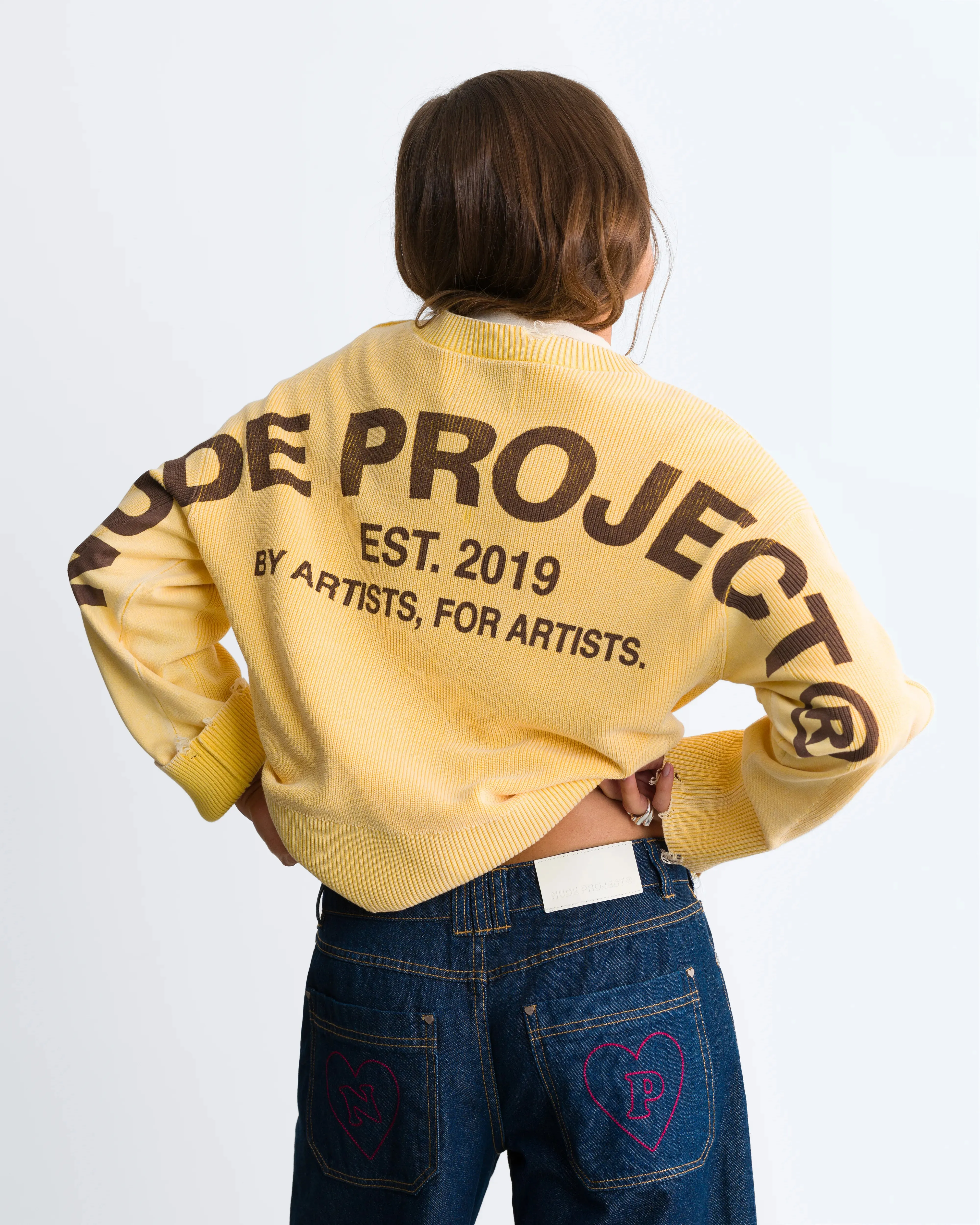 Perfect Cropped Knit Sweater Yellow sold by Nude Project product image thumbnail 5