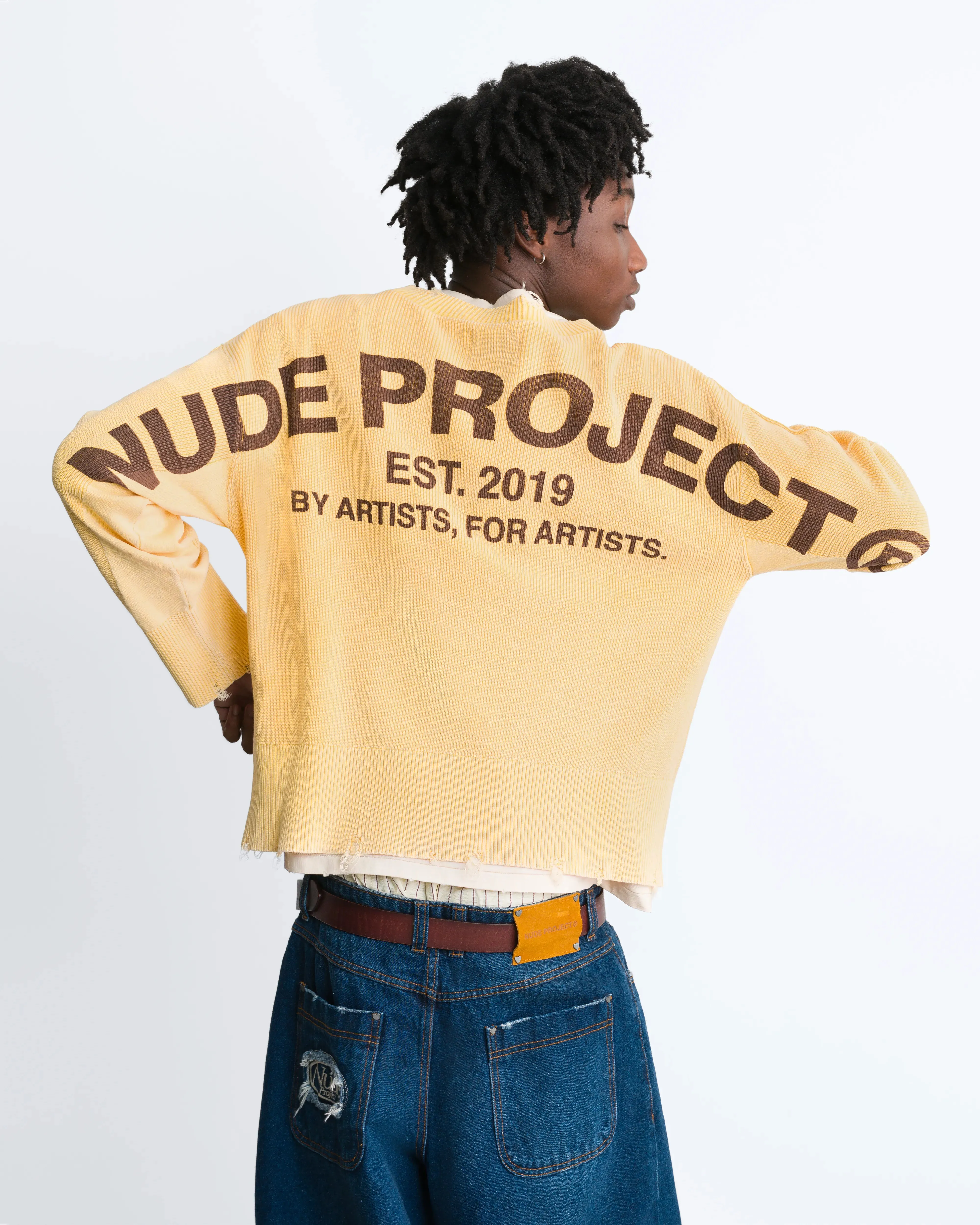 Perfect Cropped Knit Sweater Yellow sold by Nude Project product image thumbnail 2