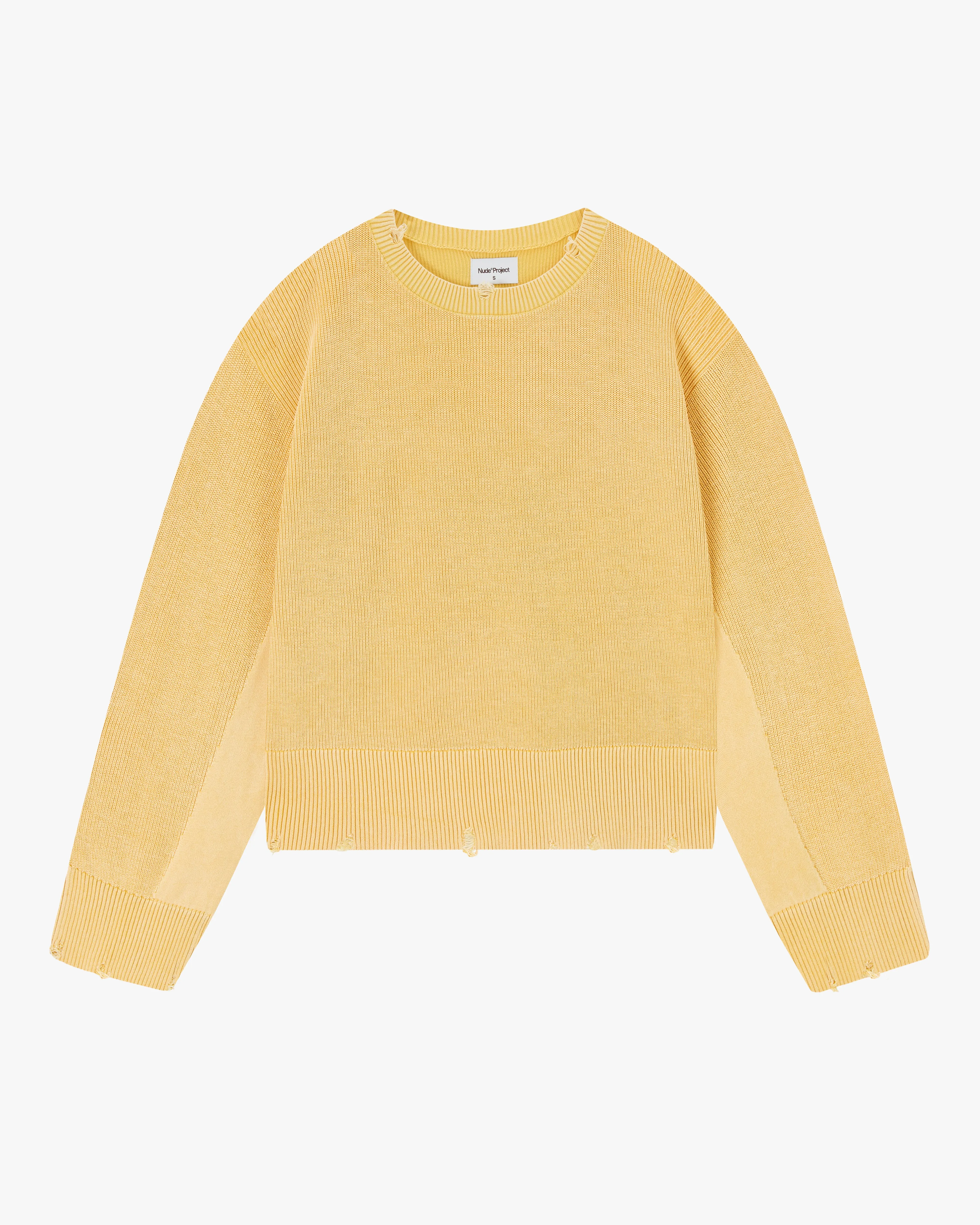 Perfect Cropped Knit Sweater Yellow sold by Nude Project product image thumbnail 4