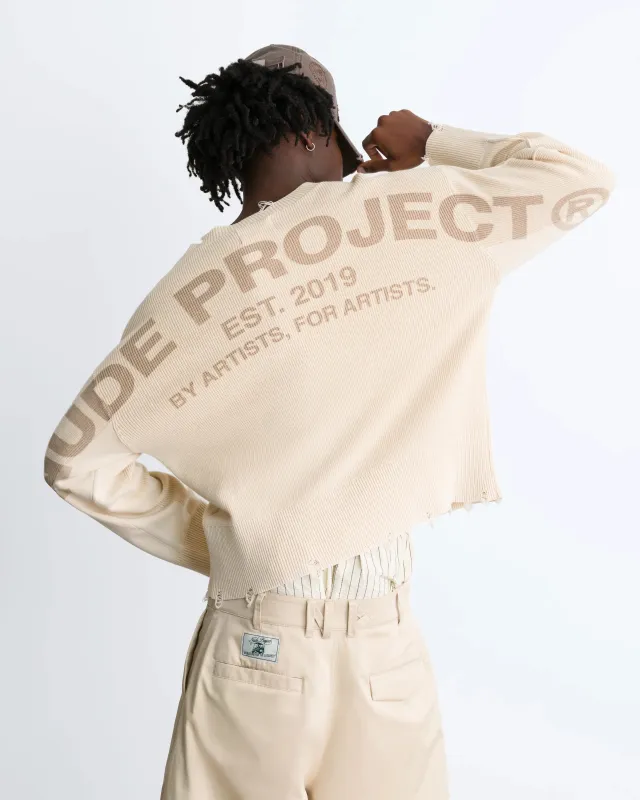 Perfect Cropped Knit Sweater Beige made by Nude Project