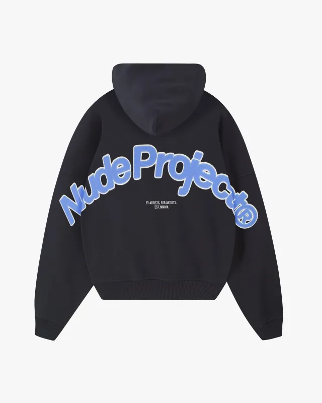 Beast Zip-up Hoodie Black/Blue sold by Nude Project