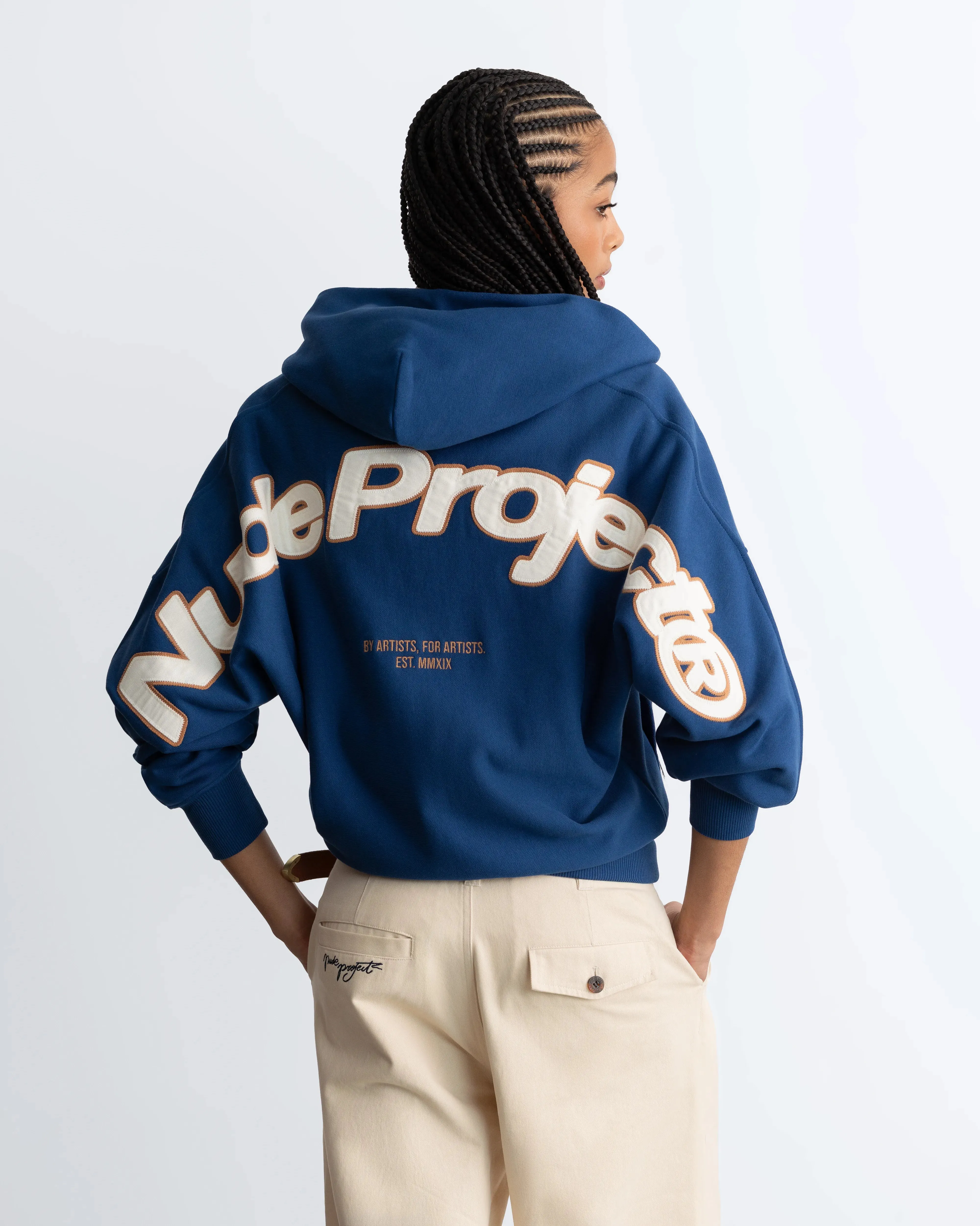 Beast Zip-up Hoodie Petrol Blue sold by Nude Project product image thumbnail 5