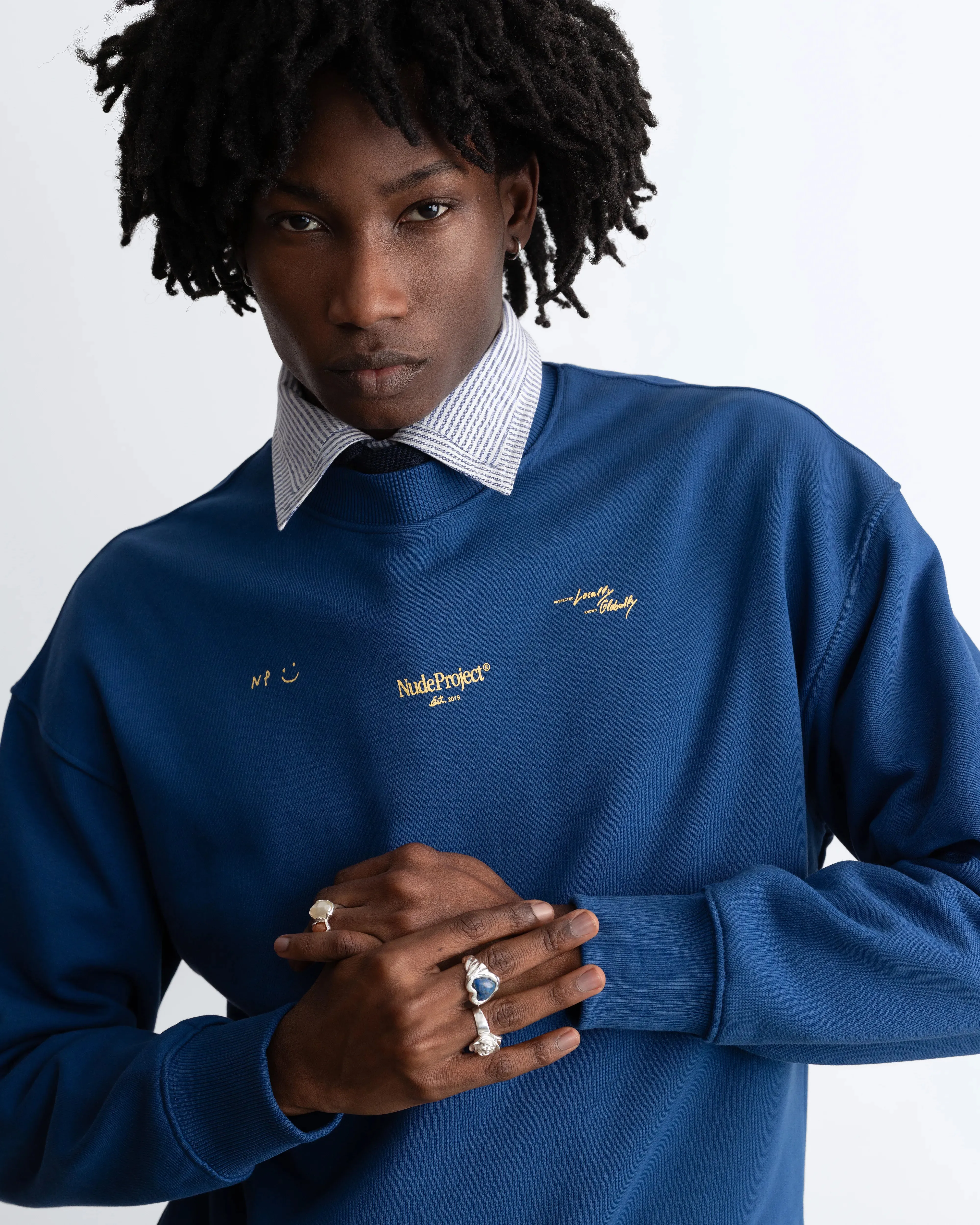 Global Soon Sweatshirt Blue sold by Nude Project product image thumbnail 5