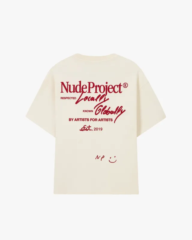 Global Soon Tee Marshmallow made by Nude Project