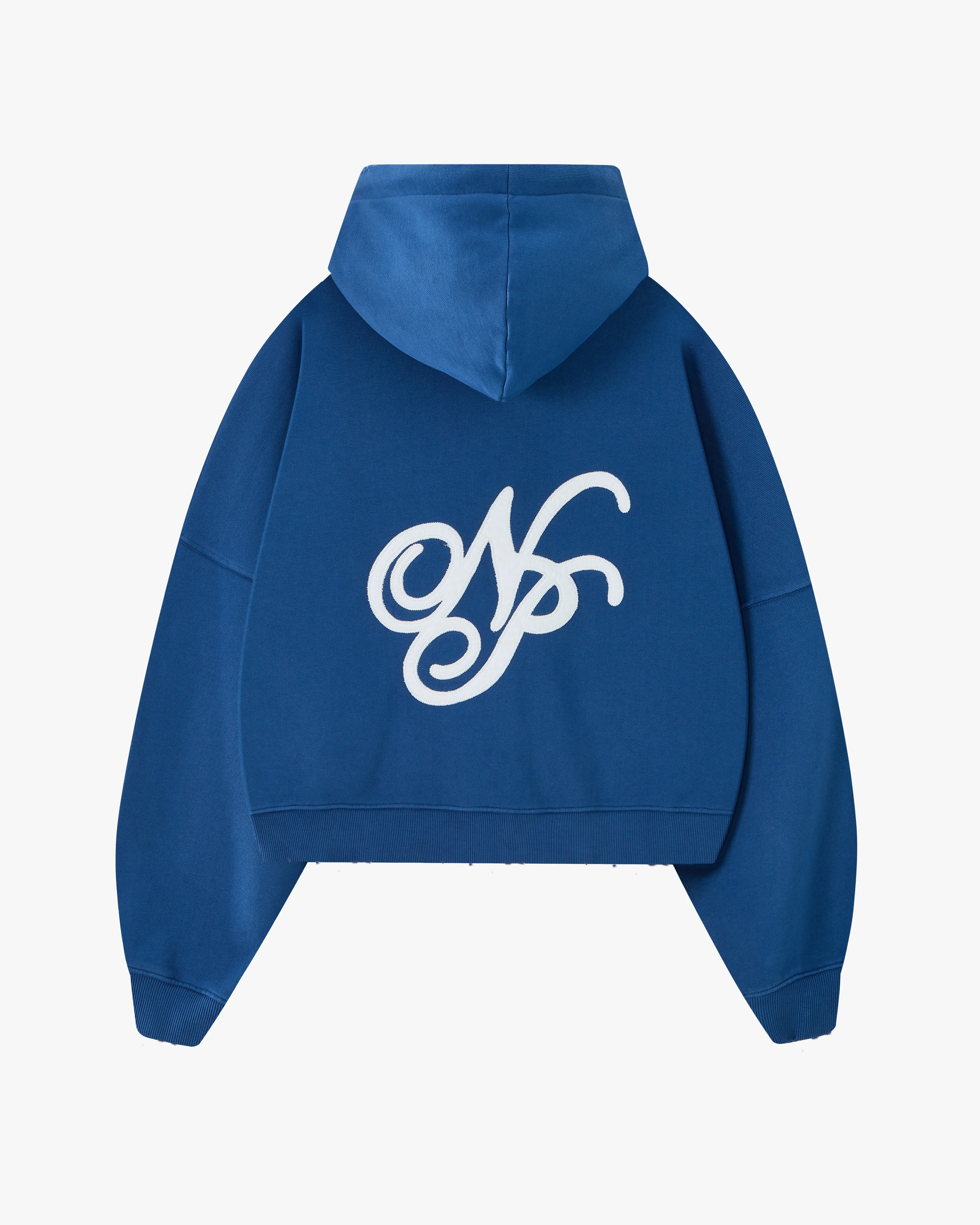 Script Zip-Up Hoodie Blue sold by Nude Project