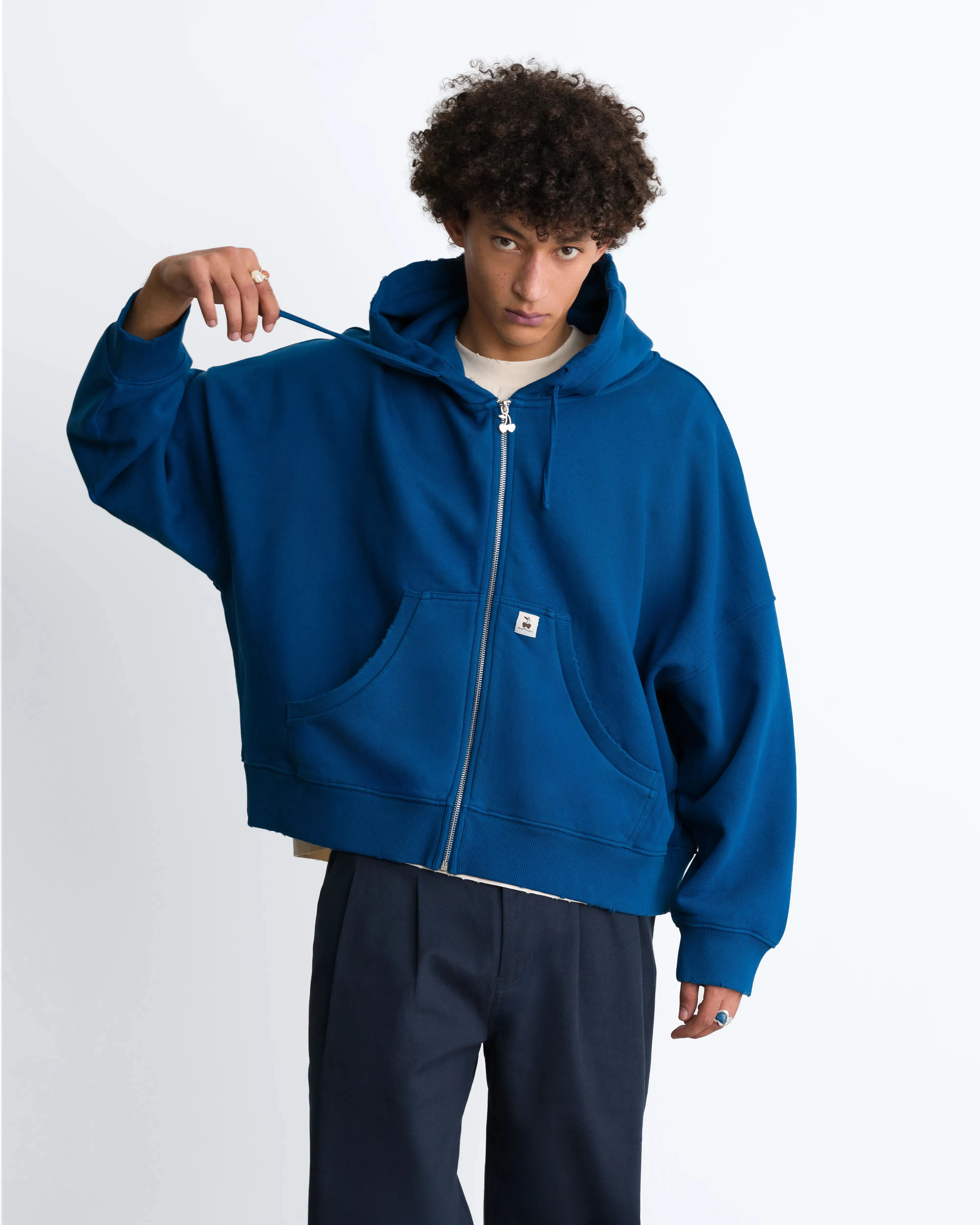 Script Zip-Up Hoodie Blue sold by Nude Project product image thumbnail 5