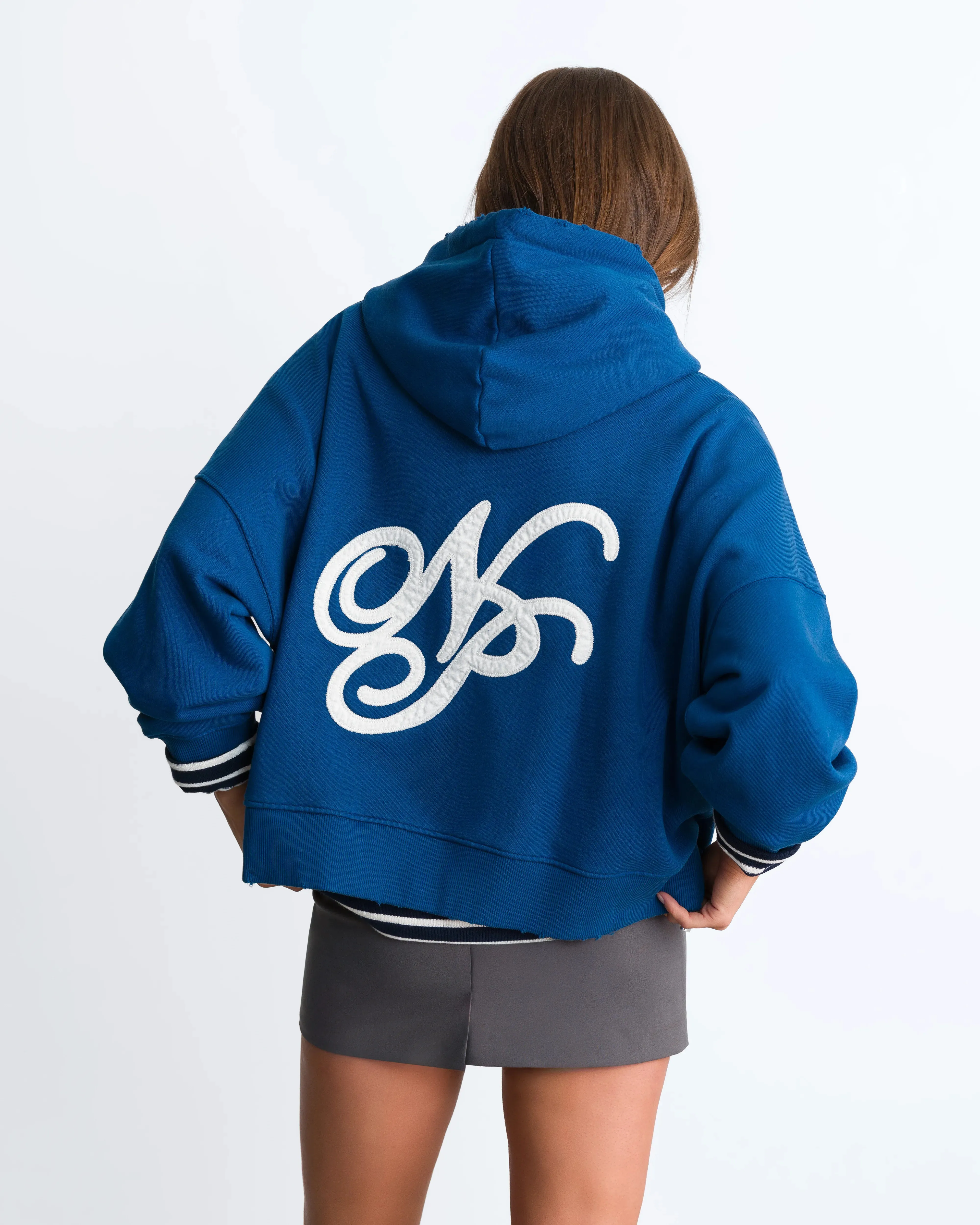 Script Zip-Up Hoodie Blue sold by Nude Project product image thumbnail 4
