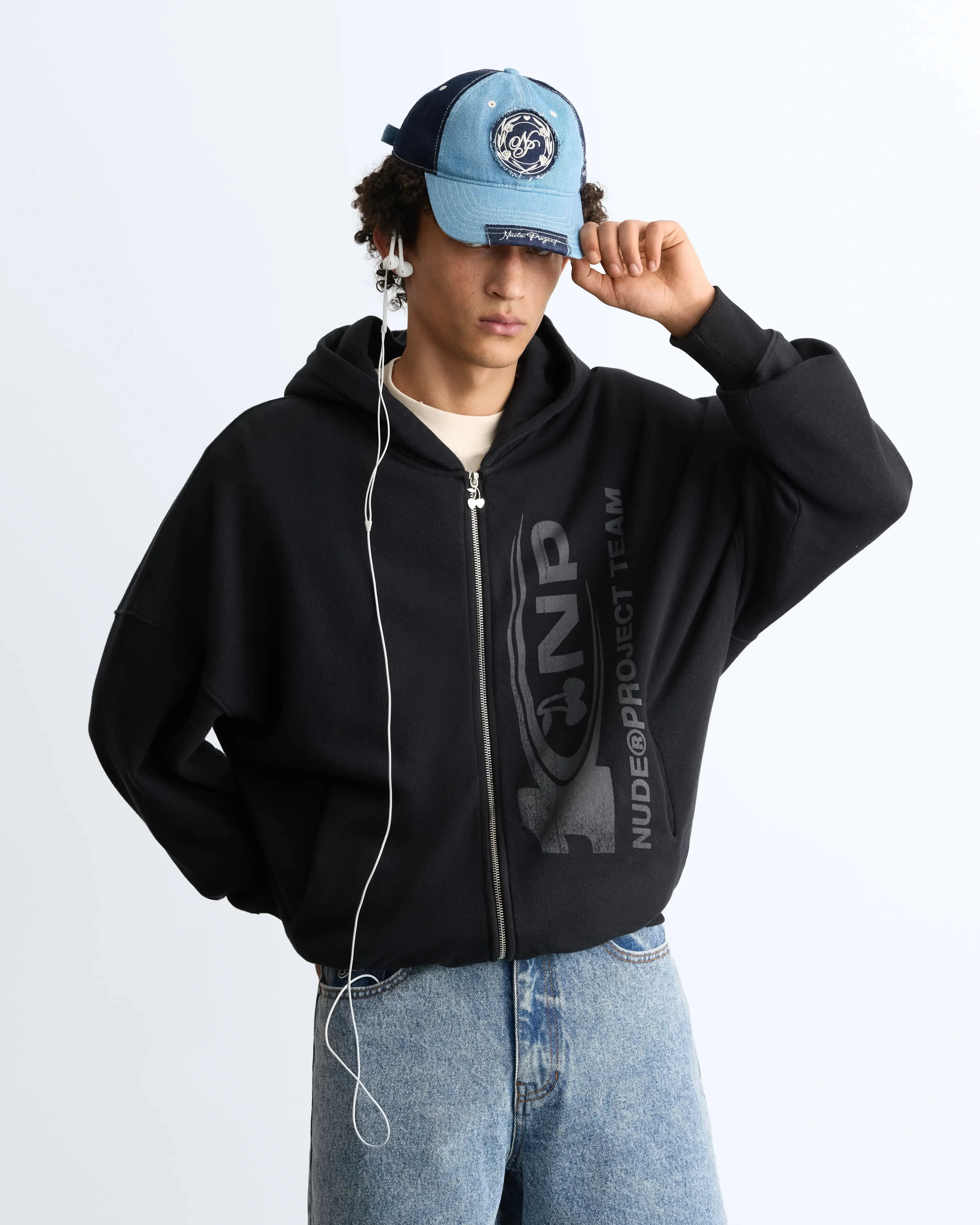 Ayrton Zip-Up Hoodie Black sold by Nude Project