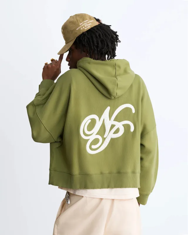 Script Zip-Up Hoodie Green sold by Nude Project