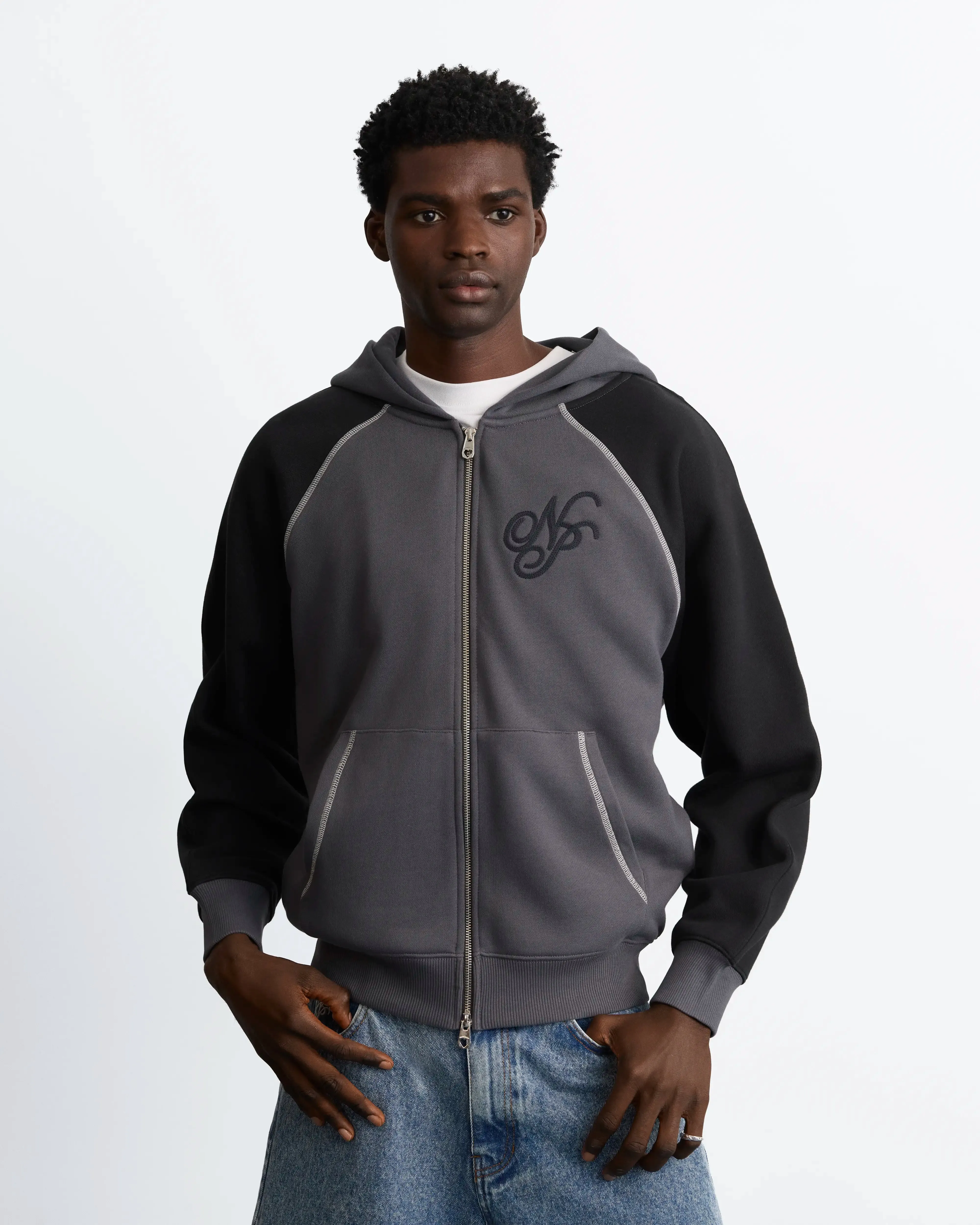 Team Zip-Up Hoodie Ash sold by Nude Project product image thumbnail 4
