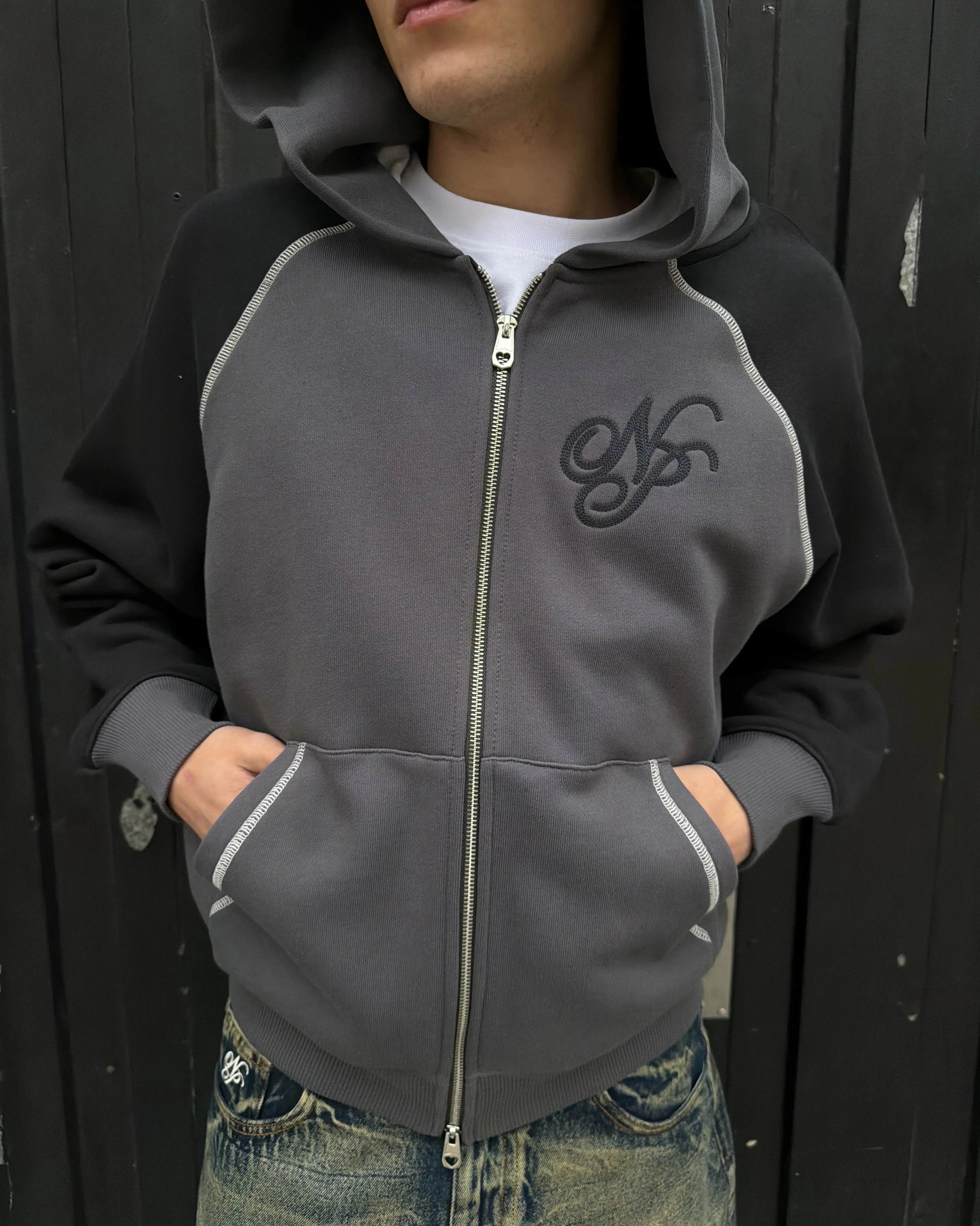 Team Zip-Up Hoodie Ash sold by Nude Project product image thumbnail 2