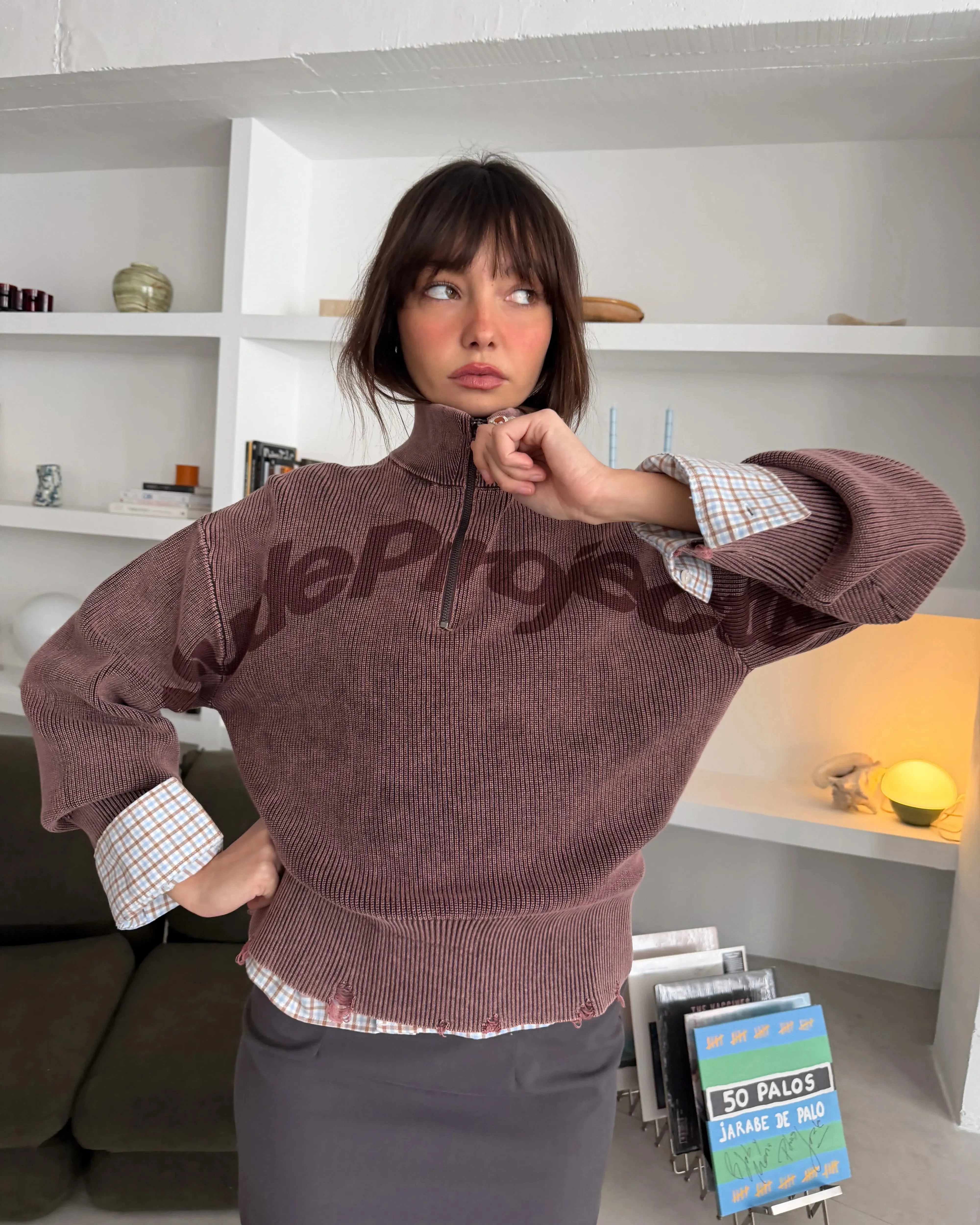 Beast Quarter-Zip Knit Brown sold by Nude Project product image thumbnail 5