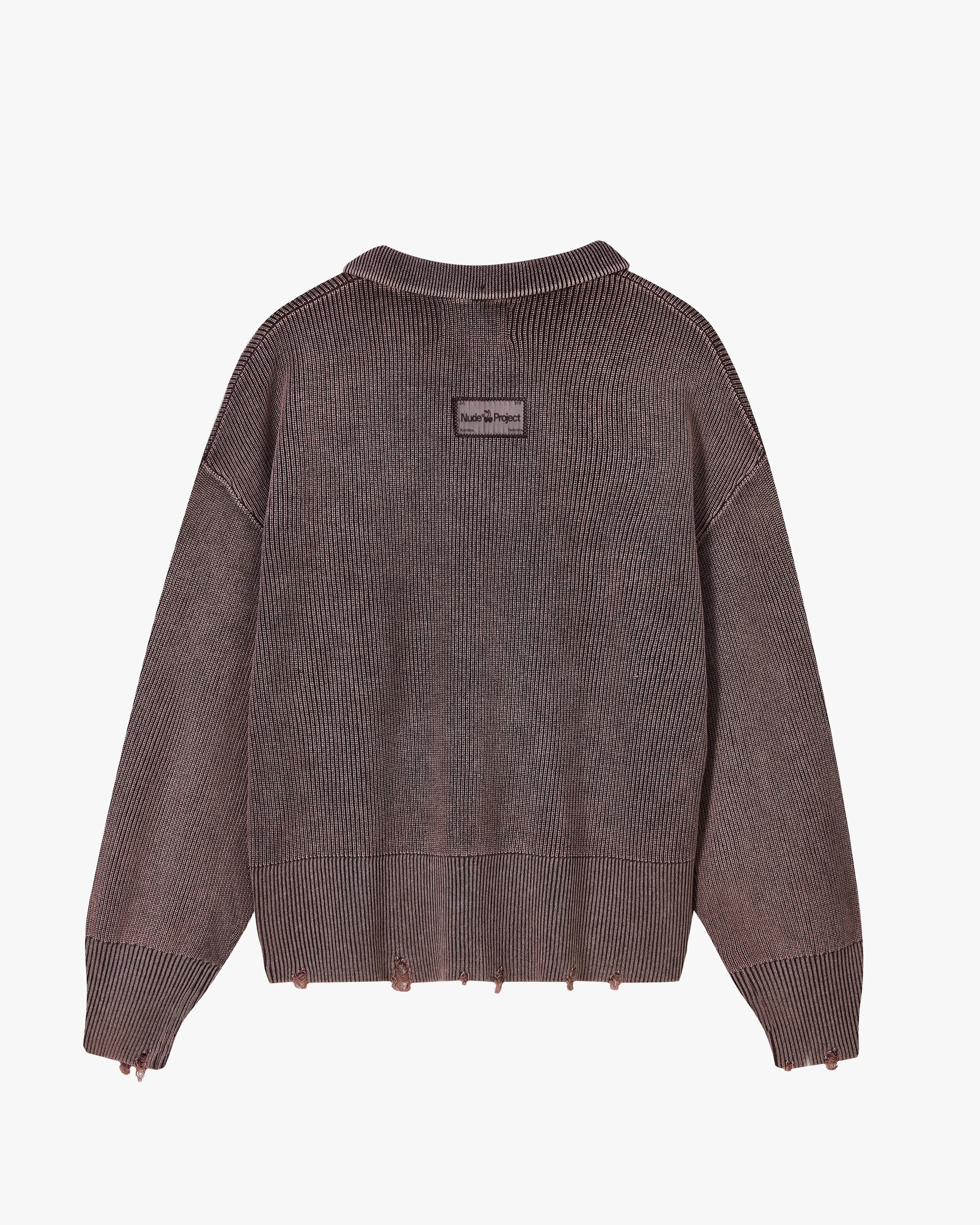 Beast Quarter-Zip Knit Brown sold by Nude Project product image thumbnail 3