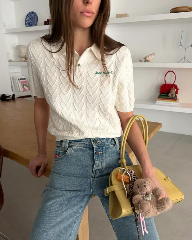 Cora Knit Polo Ivory made by Nude Project