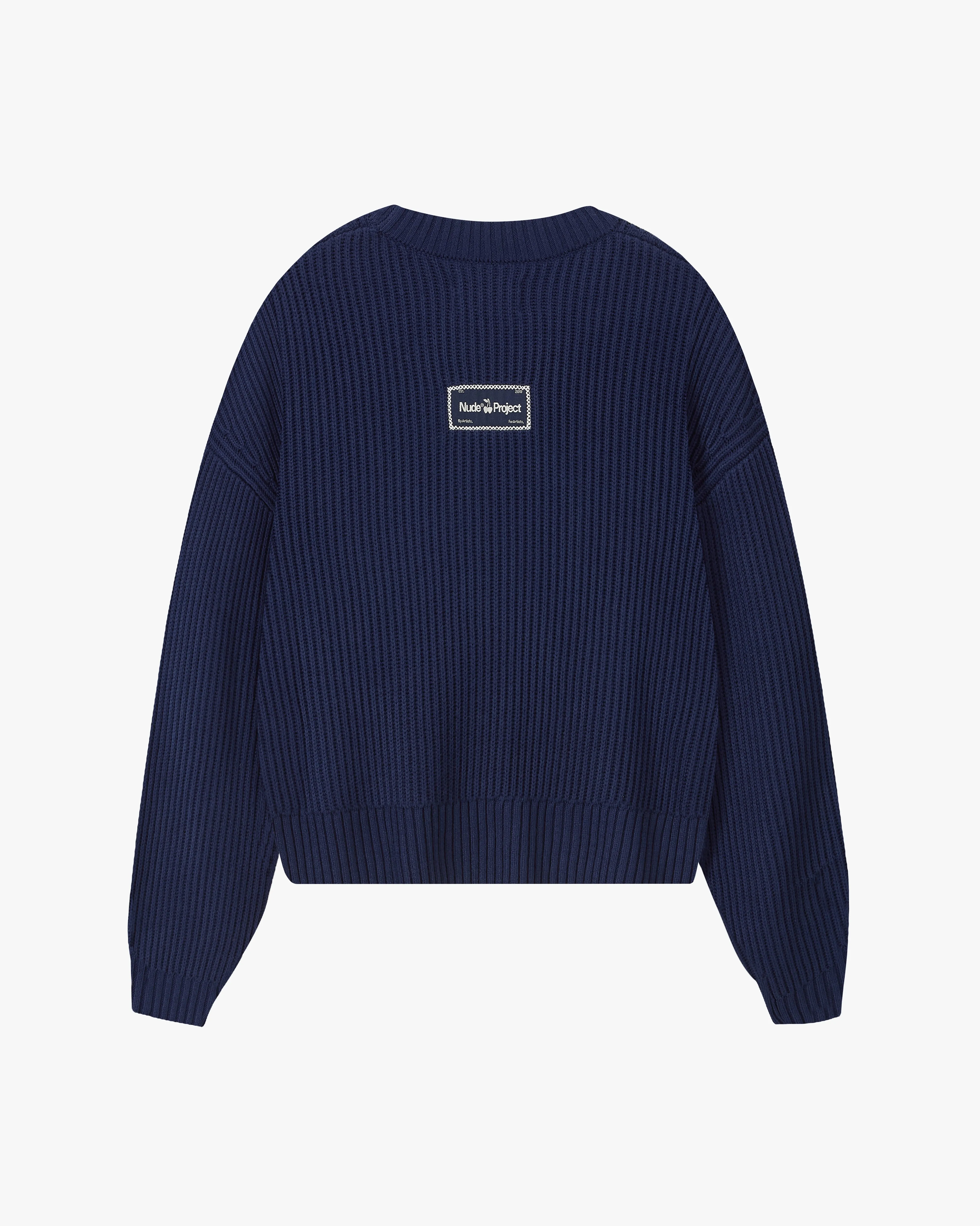 Wavy Knit Sweater Navy sold by Nude Project product image thumbnail 4