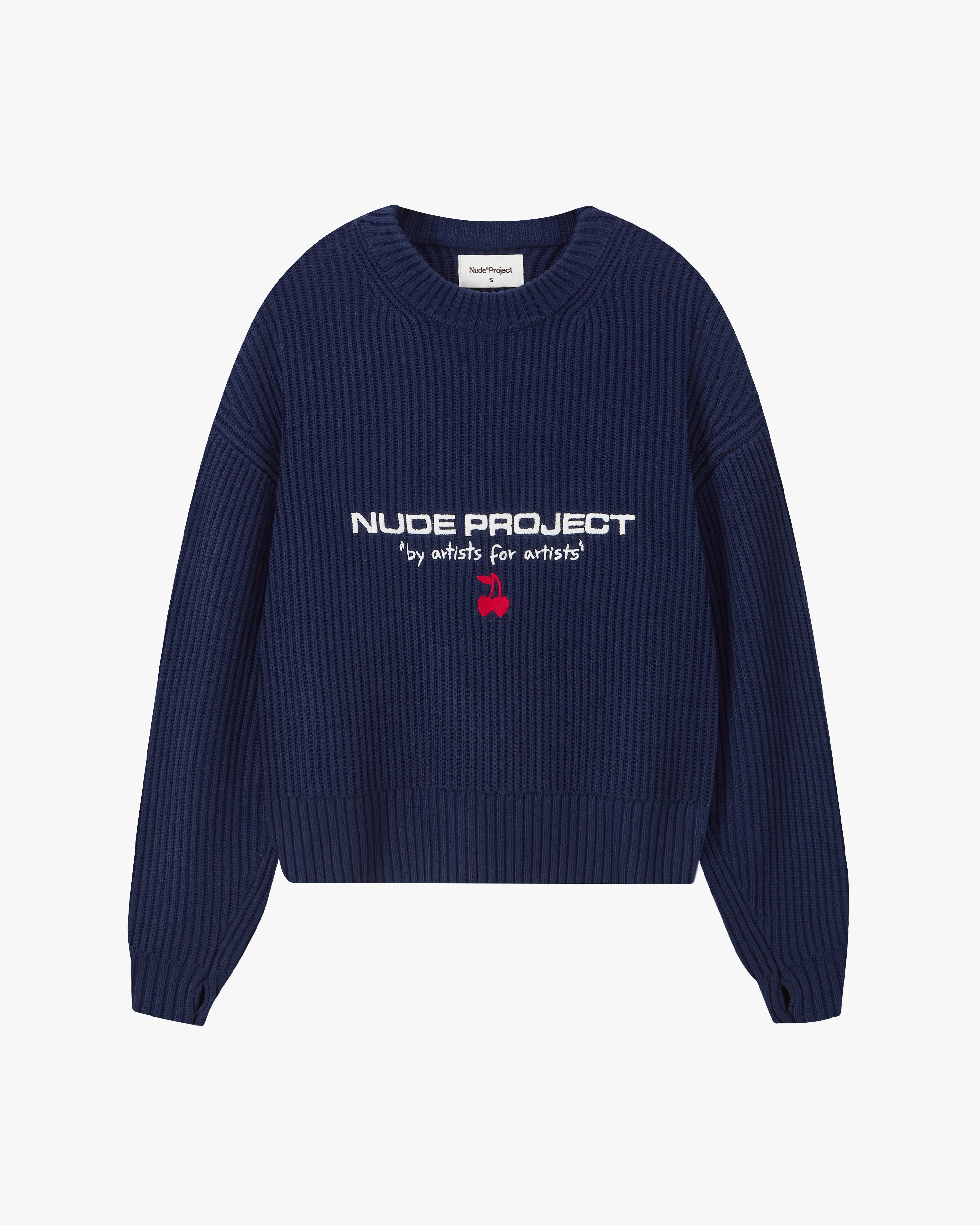Wavy Knit Sweater Navy sold by Nude Project product image thumbnail 2