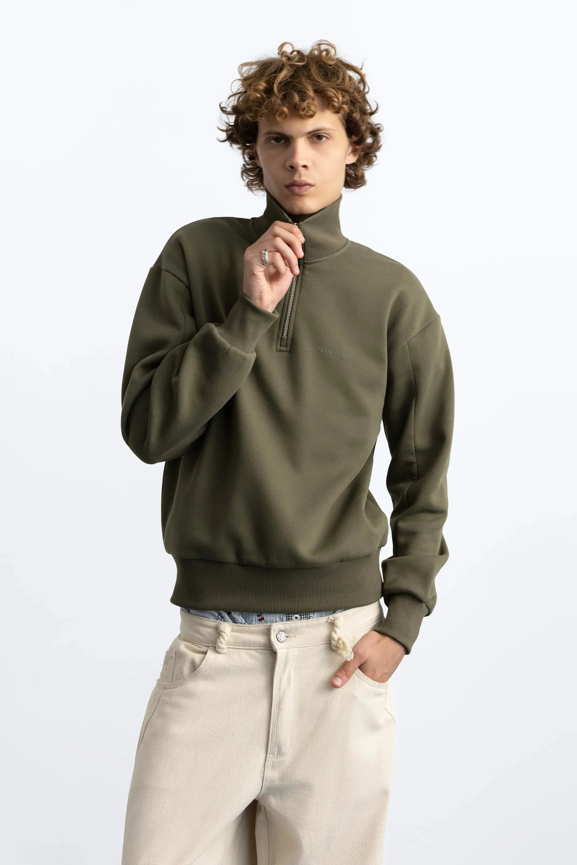Origins Quarter-Zip Khaki sold by Nude Project product image thumbnail 5