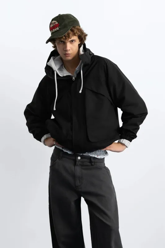Windbreaker Jacket Black made by Nude Project