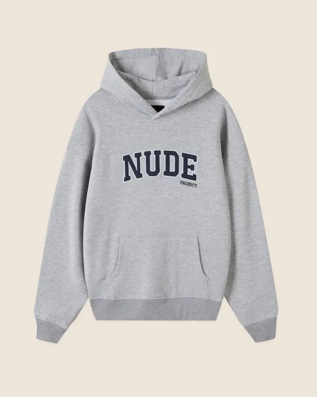 VARSITY HOOD GREY/NAVY sold by Nude Project