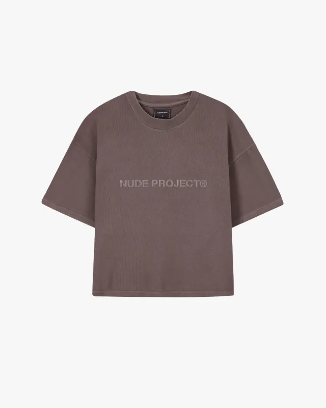 BOXY TEE WASHED BROWN sold by Nude Project