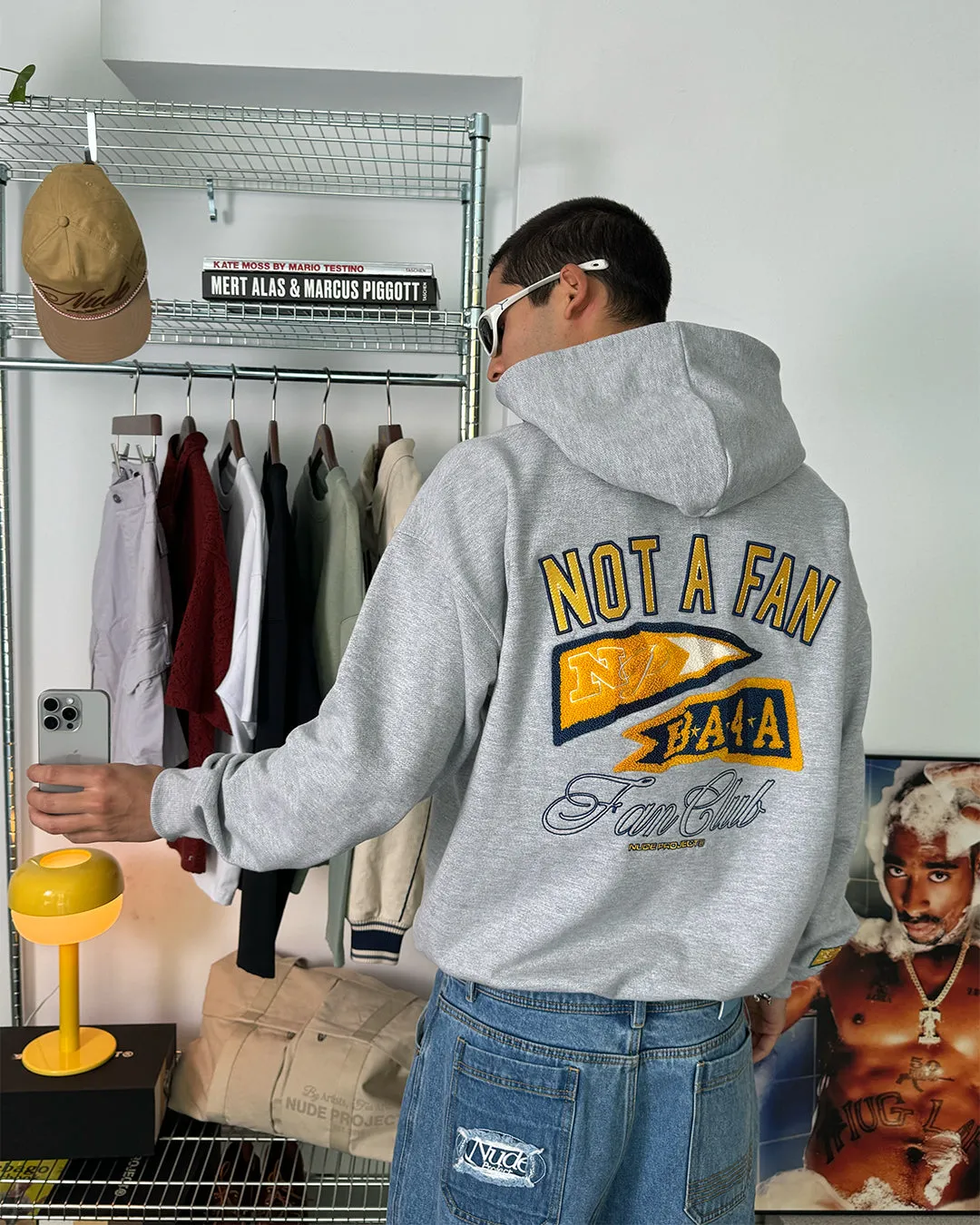NOT A FAN HOODIE GREY MELANGE sold by Nude Project product image thumbnail 3