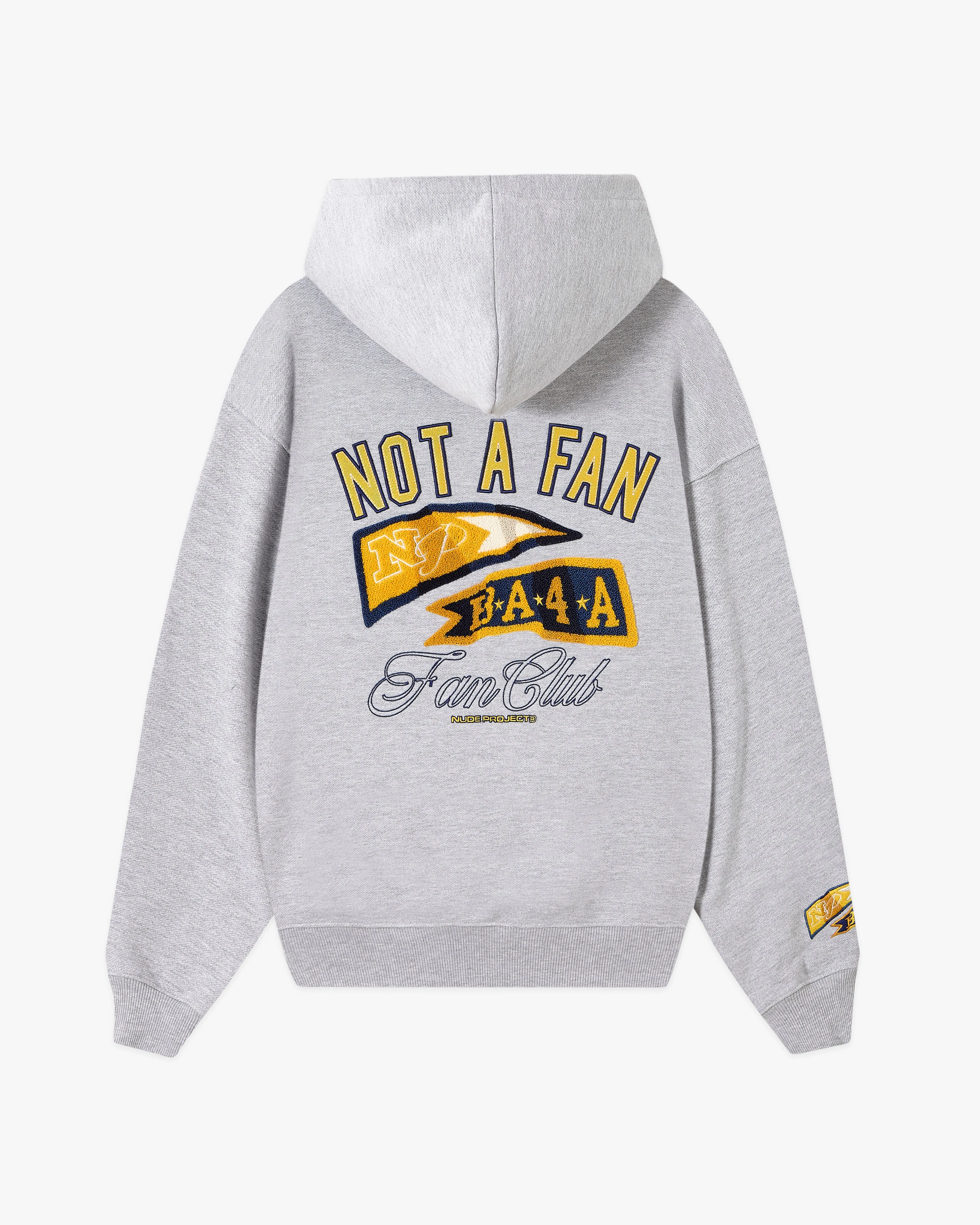 NOT A FAN HOODIE GREY MELANGE sold by Nude Project