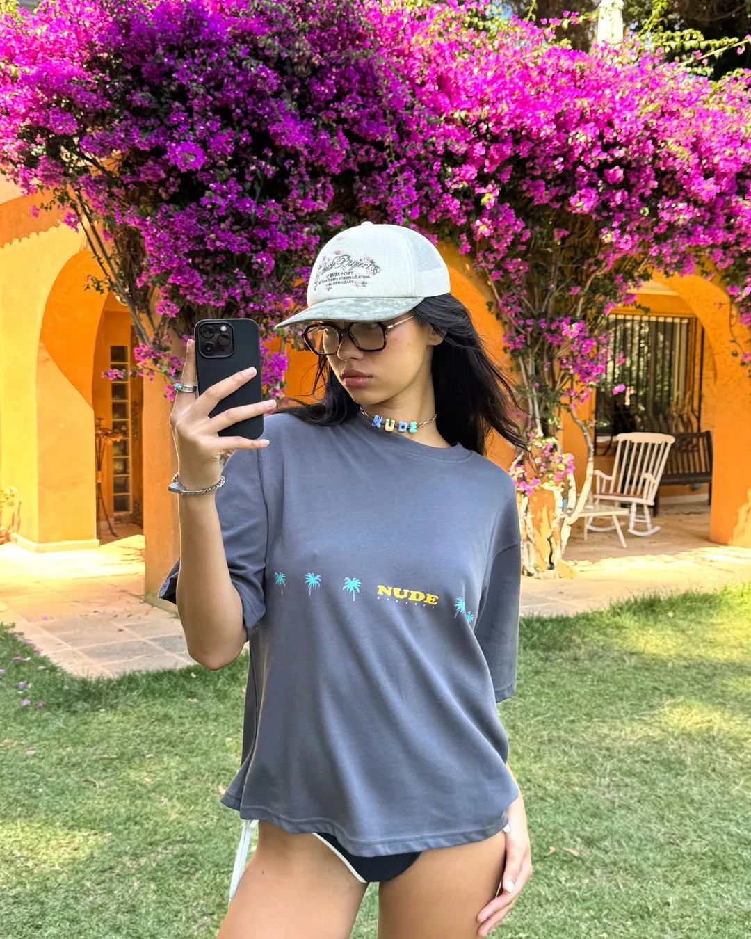 PALM BEACH CROPPED TEE ASH sold by Nude Project product image thumbnail 4