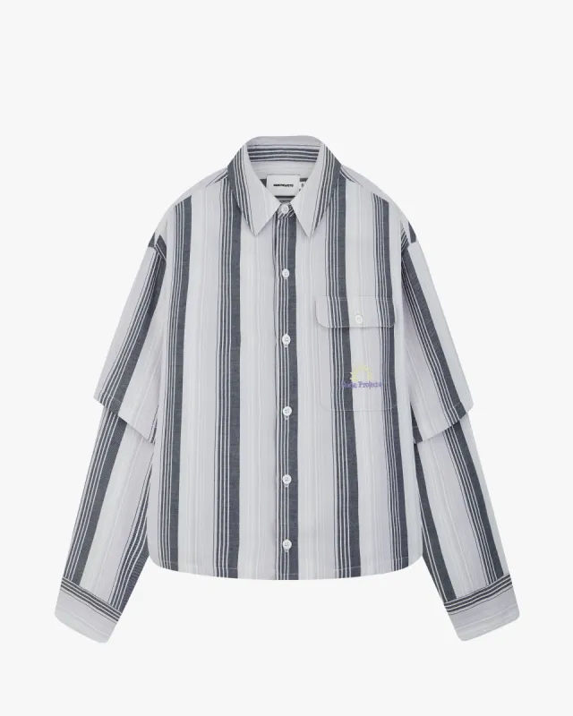 Stripe Double Sleeve Shirt Purple sold by Nude Project