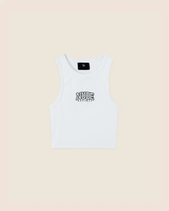 VARSITY TOP WHITE sold by Nude Project