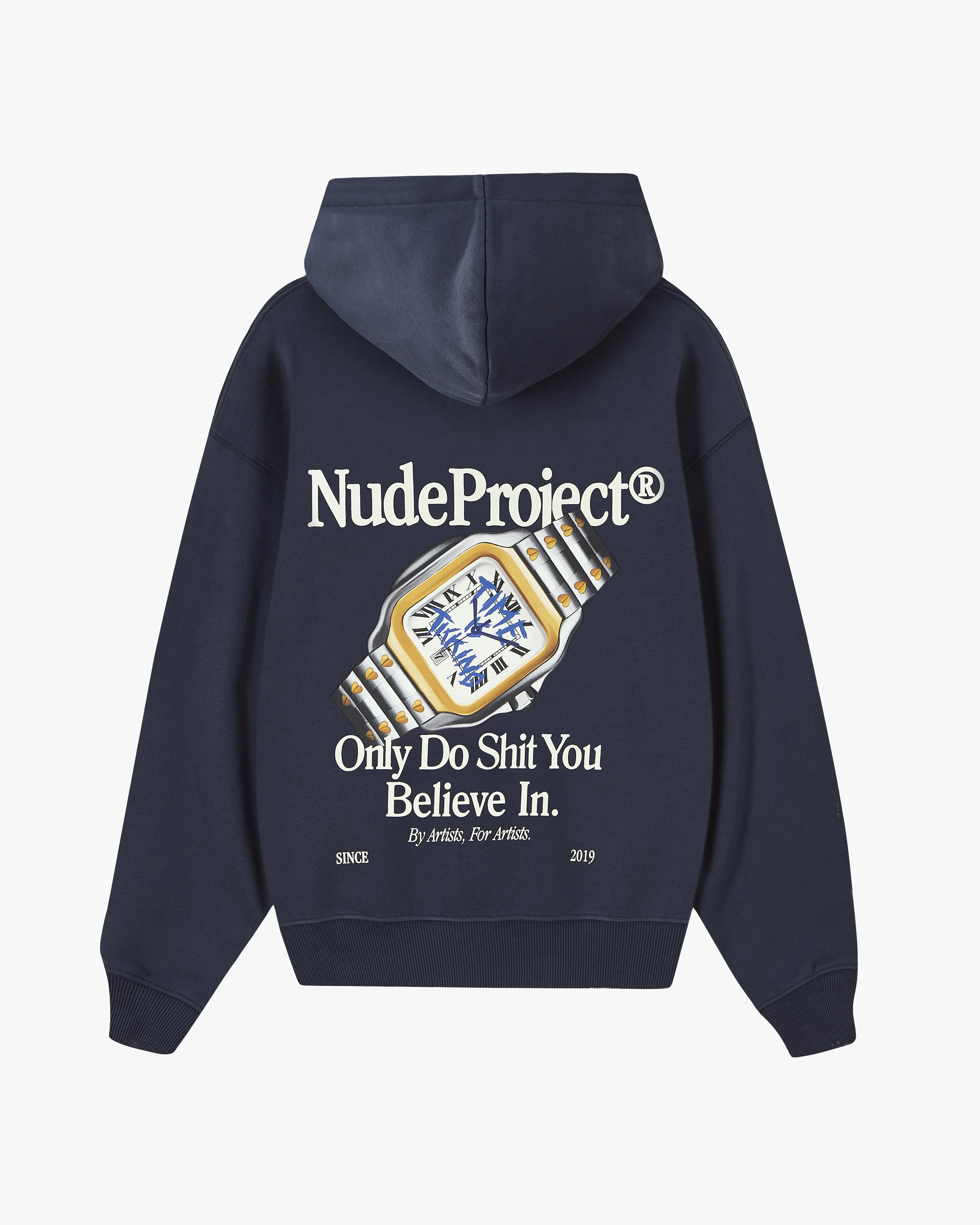 Time Hoodie Navy sold by Nude Project
