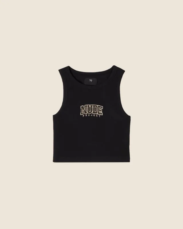 VARSITY TOP BLACK sold by Nude Project