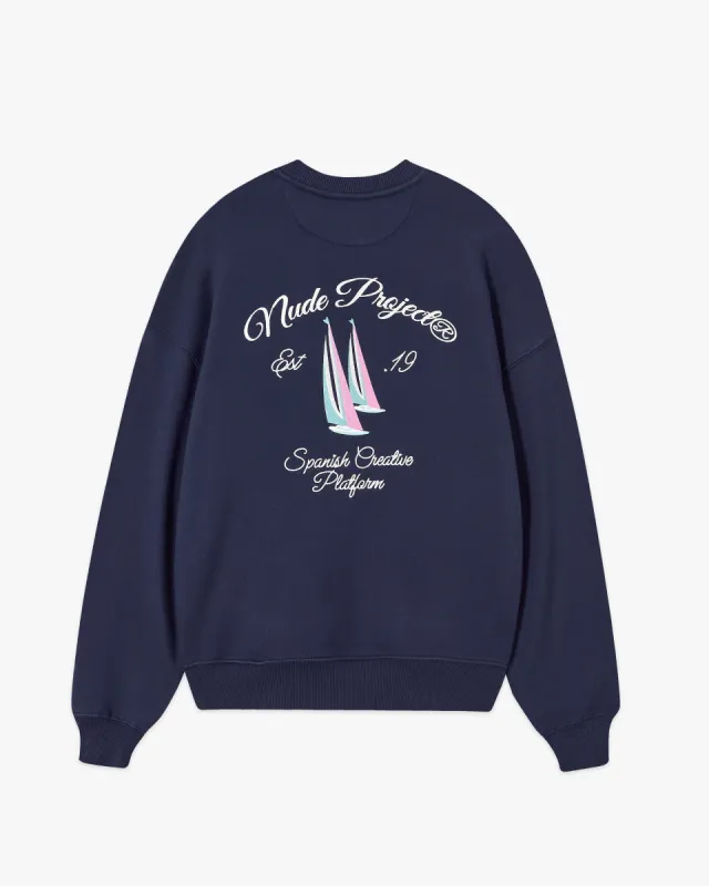 Lil Boat Sweatshirt Navy sold by Nude Project