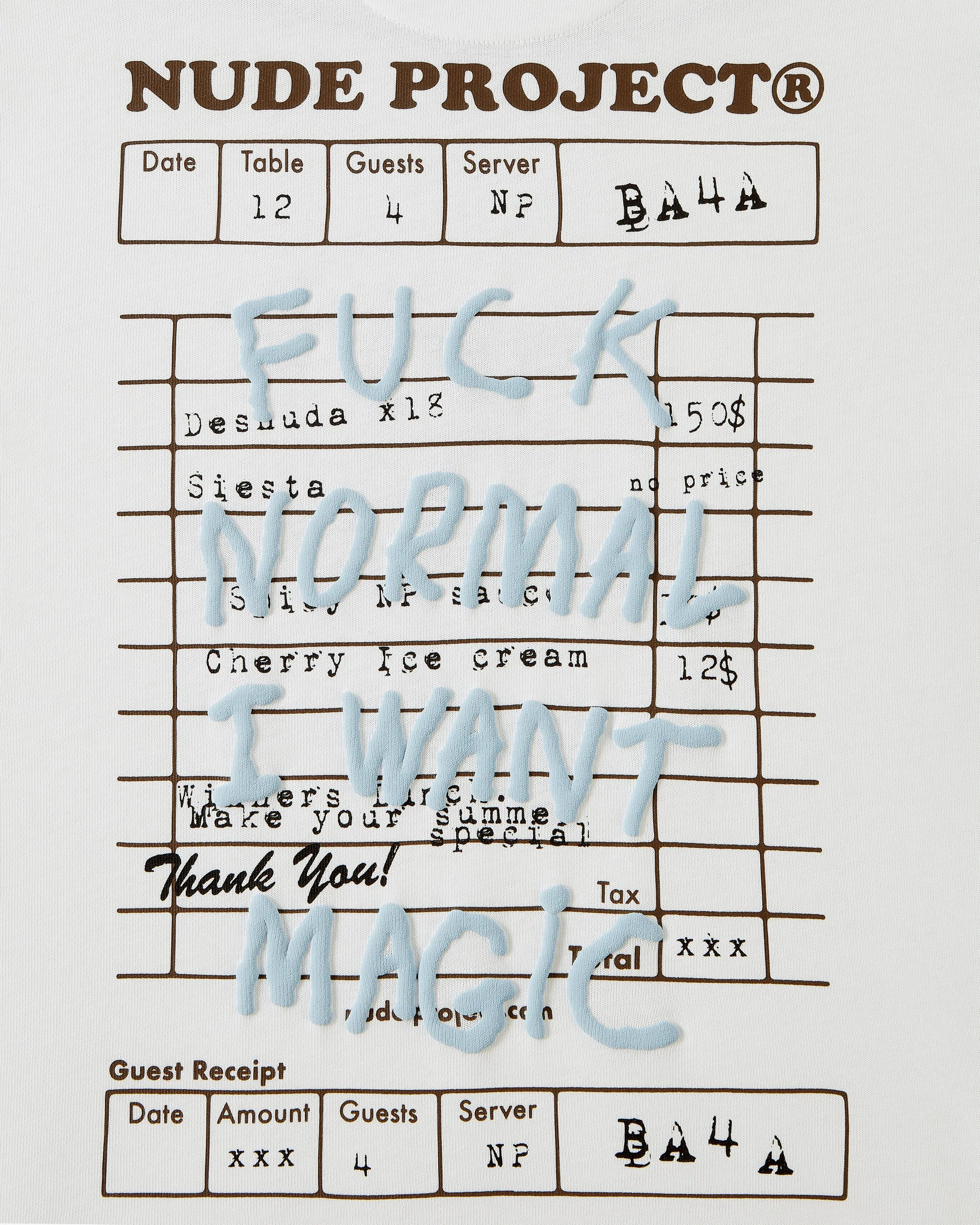 FUCK NORMAL TEE WHITE sold by Nude Project product image thumbnail 3