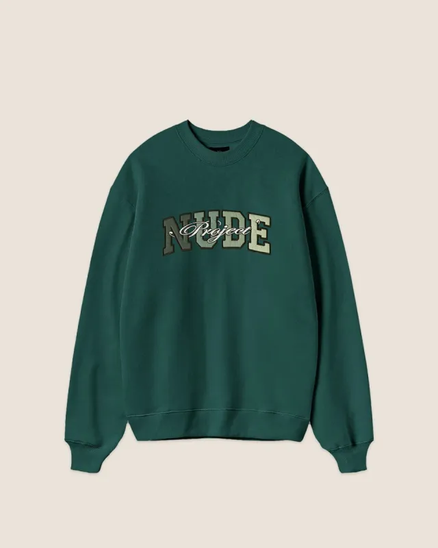 VARSITY CREWNECK GREEN sold by Nude Project