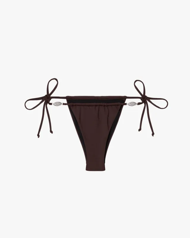 CLASSIC TRIANGLE BIKINI BOTTOM BROWN sold by Nude Project
